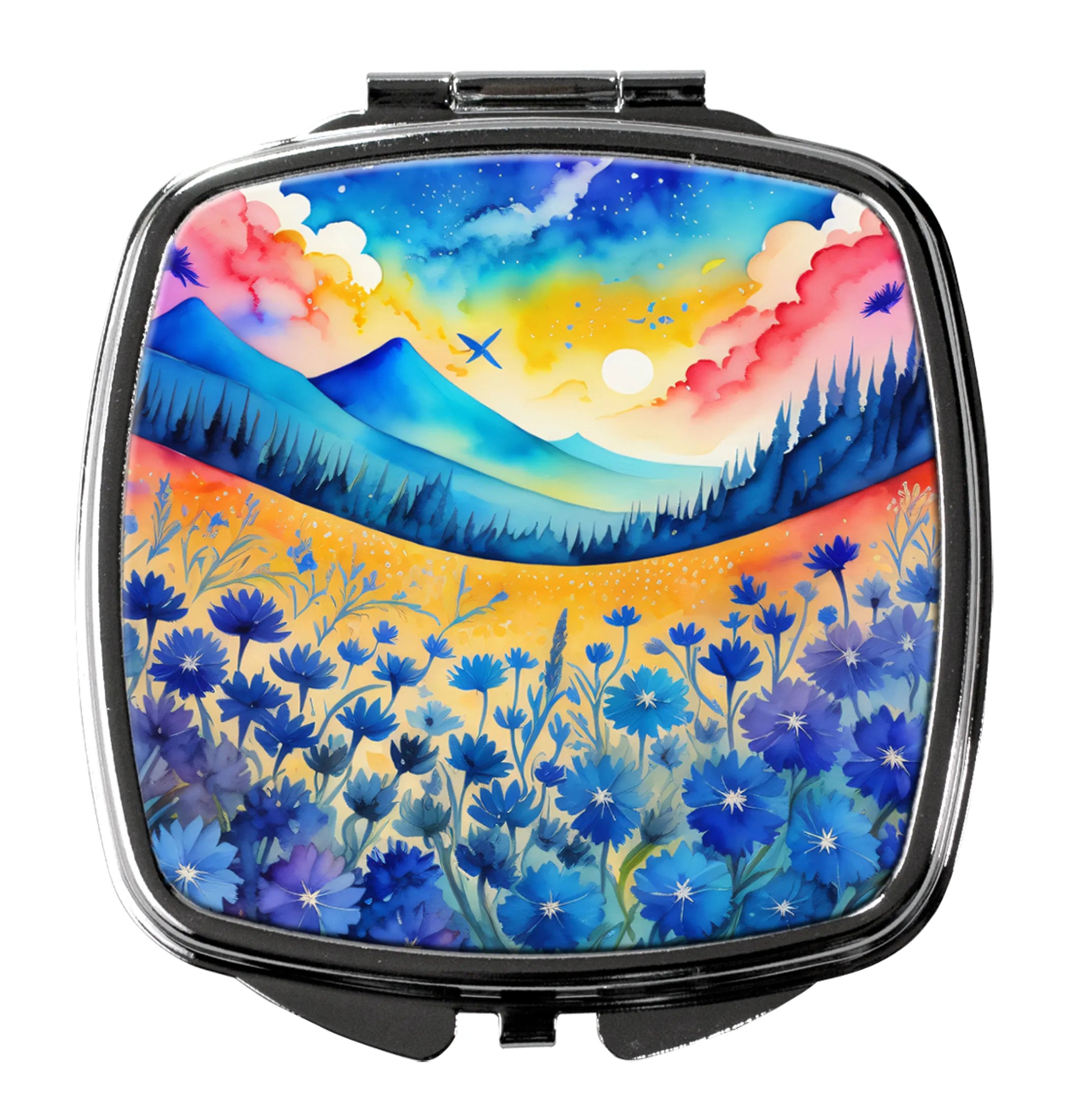 Colorful Flowers Compact Mirror - Pack Of: 1 | Collection name: Colorful flowers