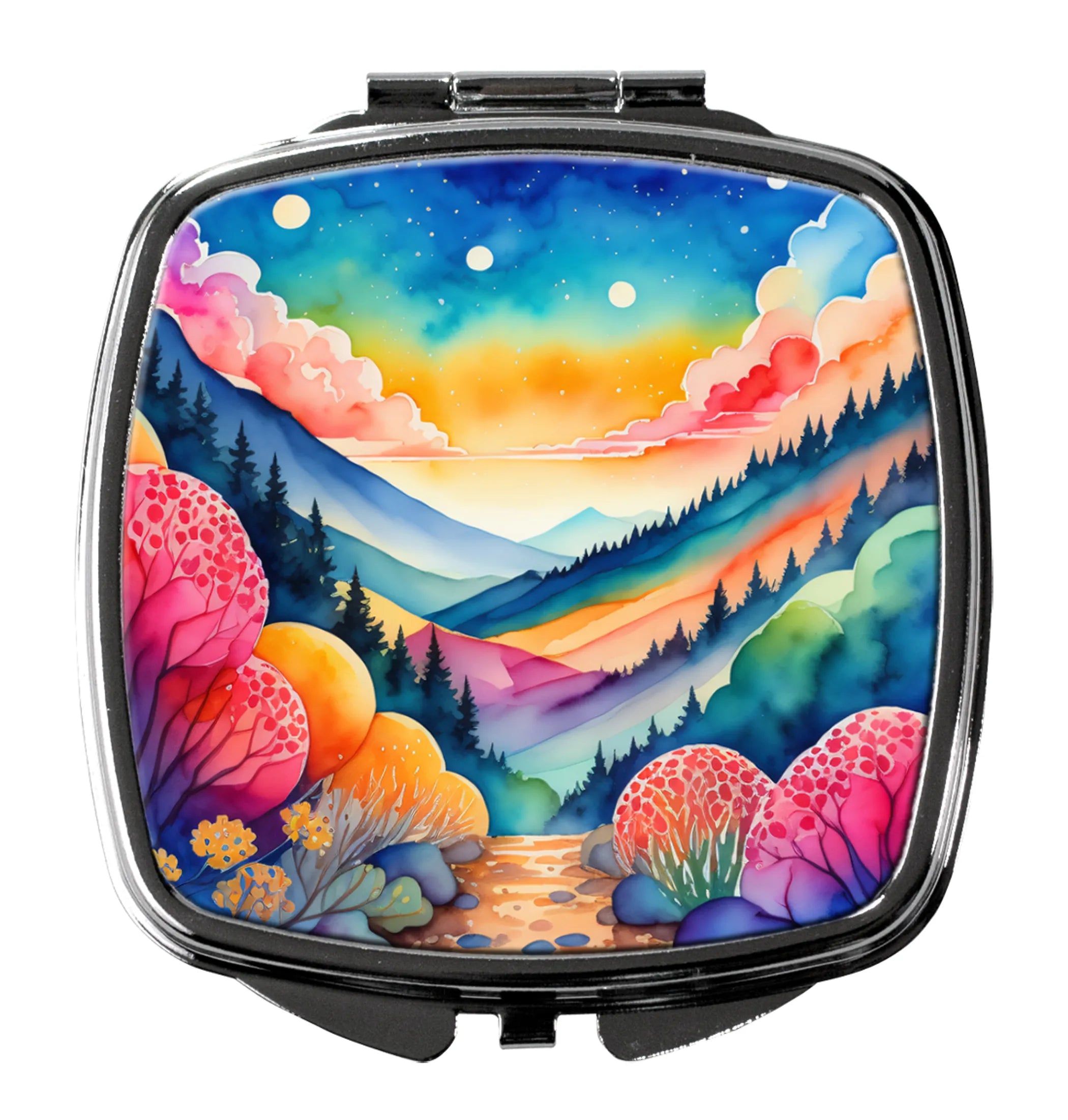 Colorful Flowers Compact Mirror - Pack Of: 1 | Collection name: Colorful flowers
