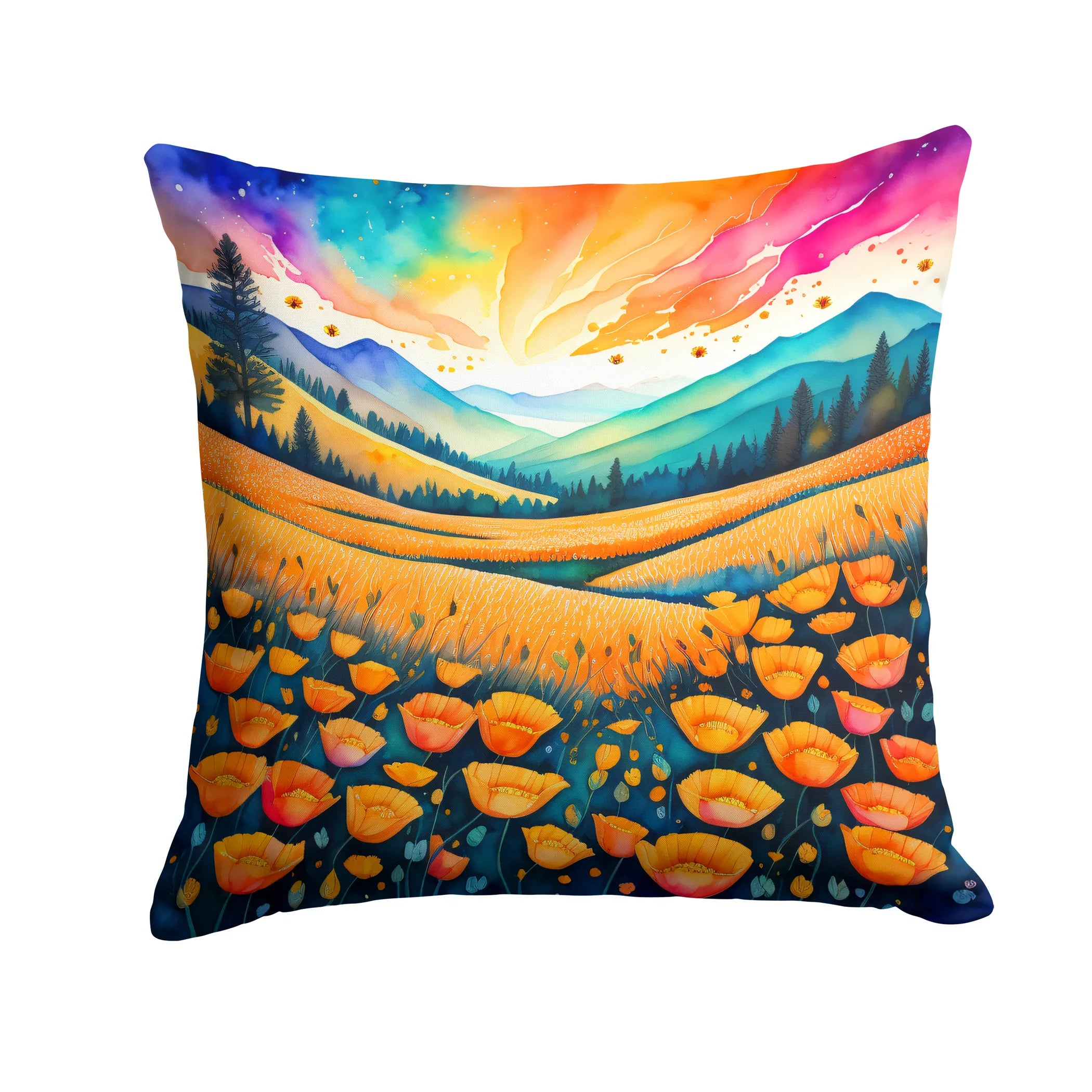 Colorful Flowers Throw Pillow - Pack Of: 1 | Collection name: Colorful flowers