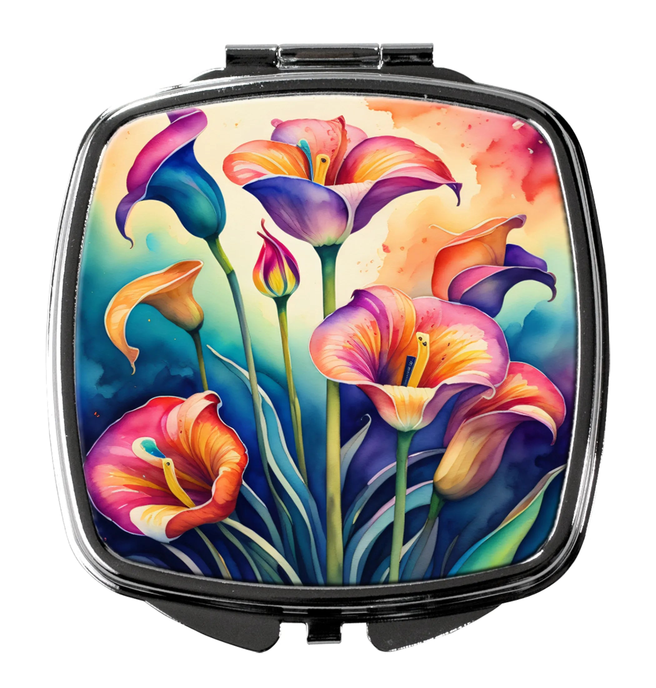 Colorful Flowers Compact Mirror - Pack Of: 1 | Collection name: Colorful flowers