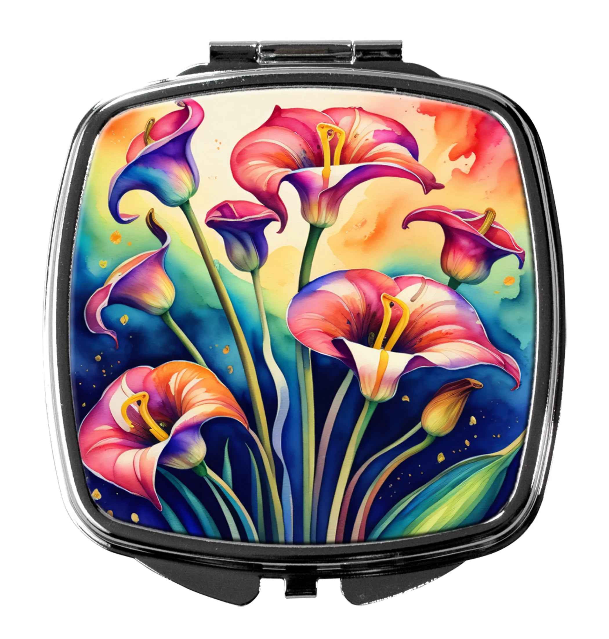 Colorful Flowers Compact Mirror - Pack Of: 1 | Collection name: Colorful flowers
