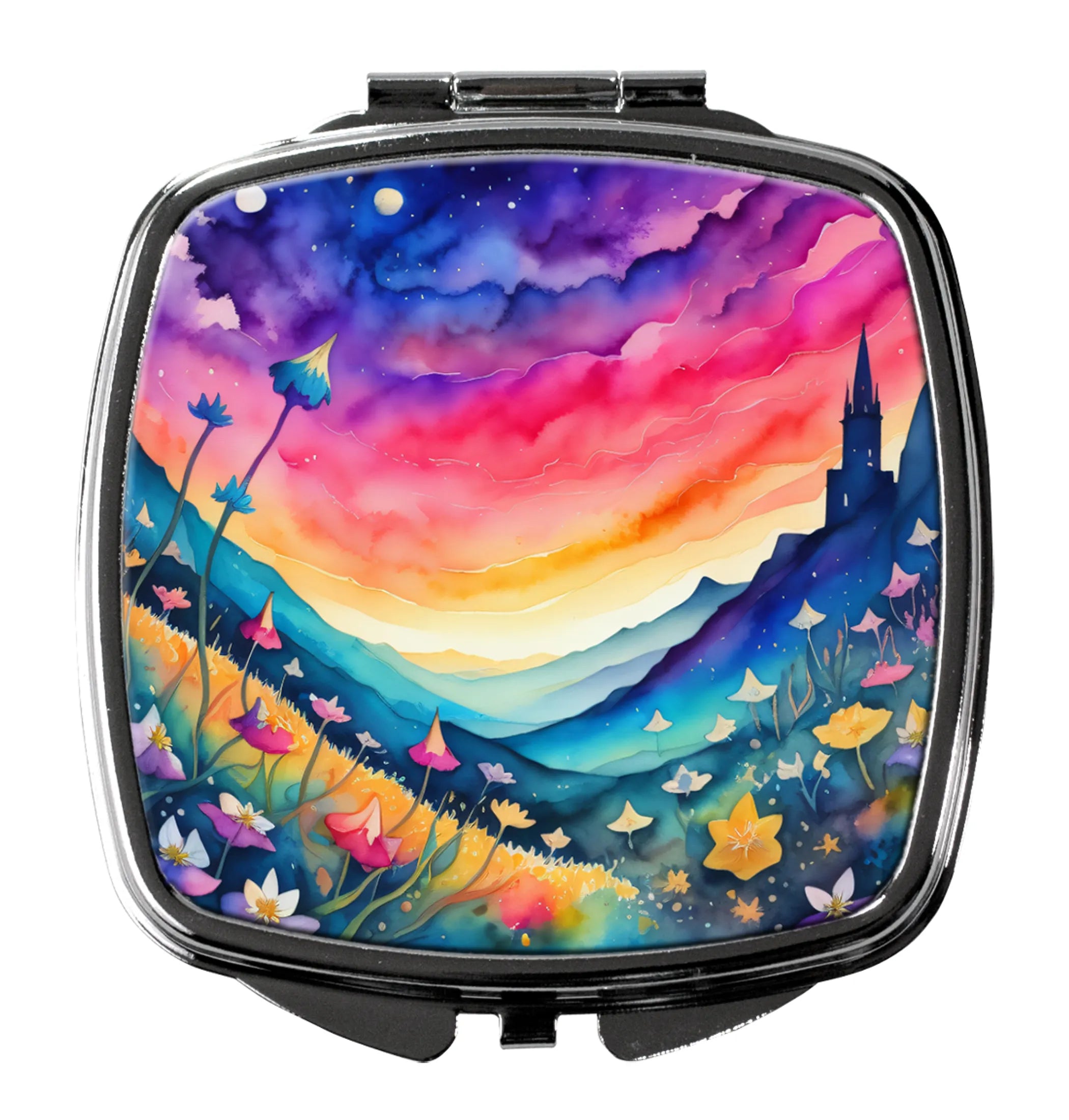 Colorful Flowers Compact Mirror - Pack Of: 1 | Collection name: Colorful flowers