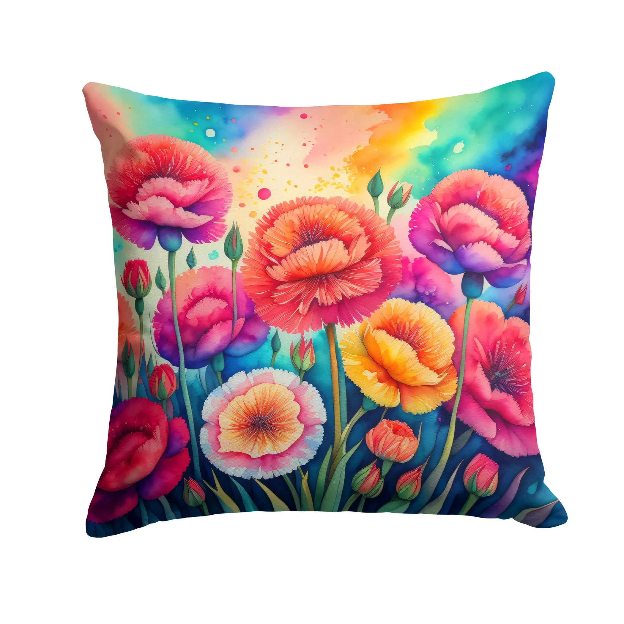 Colorful Flowers Throw Pillow - Pack Of: 1 | Collection name: Colorful flowers