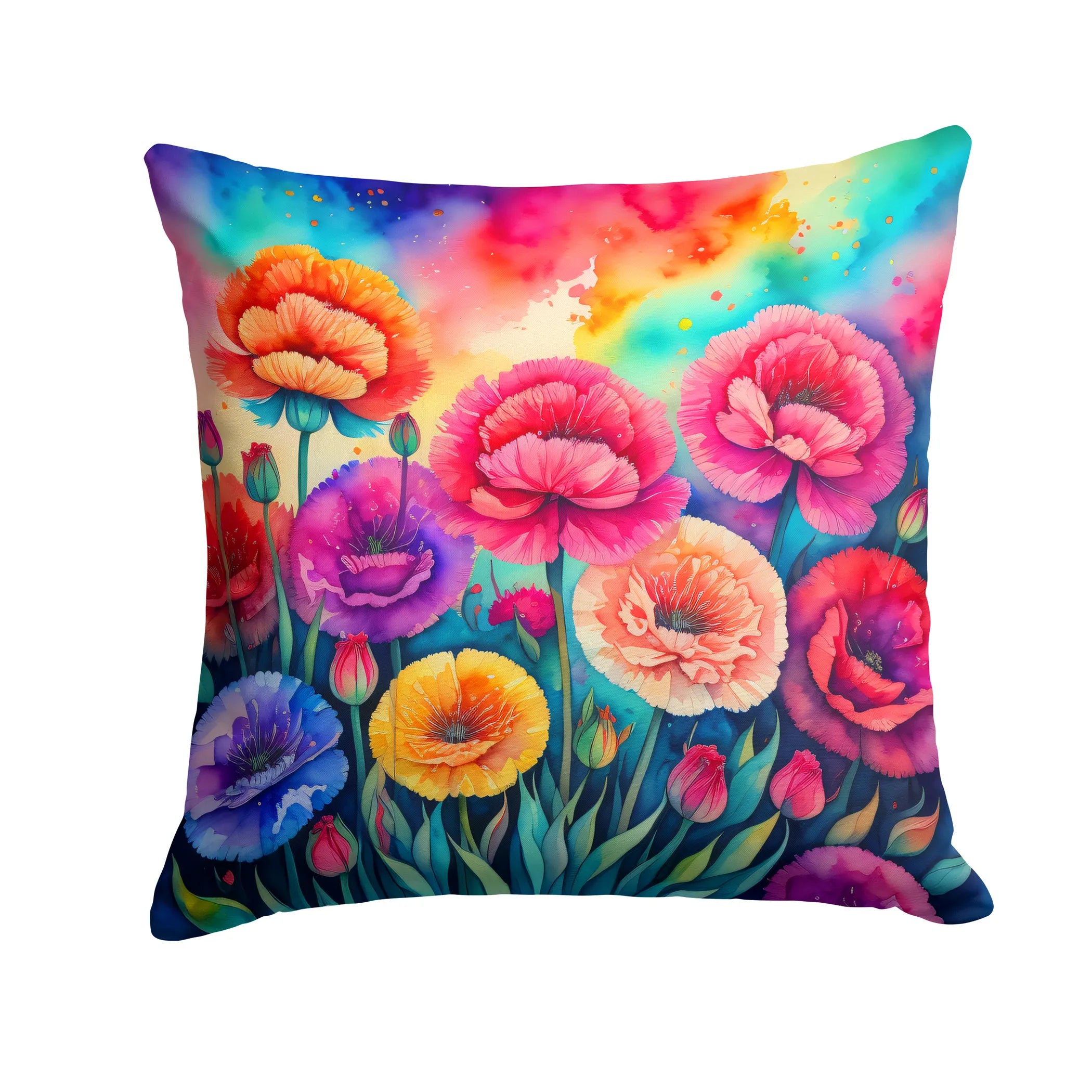 Colorful Flowers Throw Pillow - Pack Of: 1 | Collection name: Colorful flowers