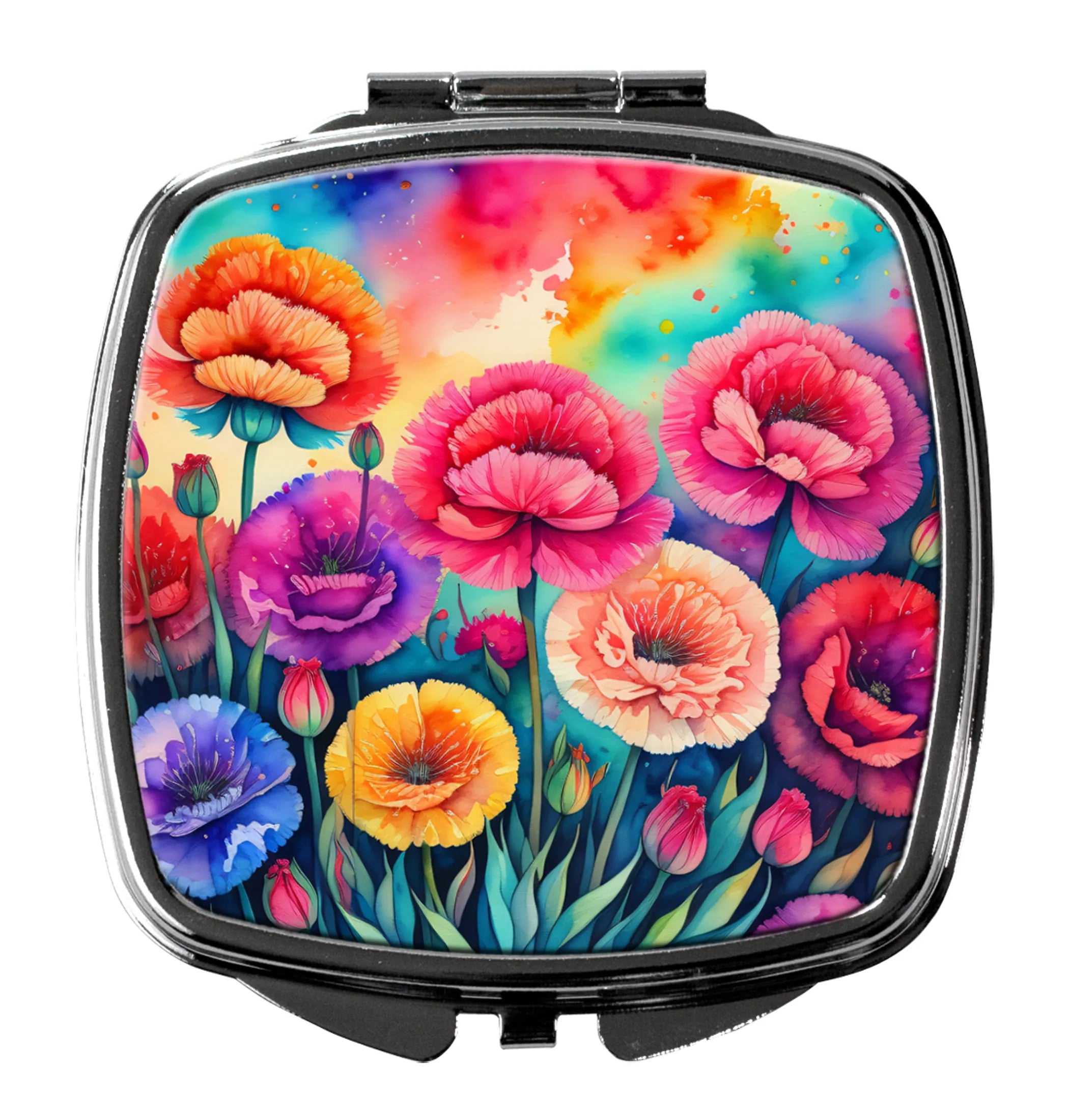 Colorful Flowers Compact Mirror - Pack Of: 1 | Collection name: Colorful flowers