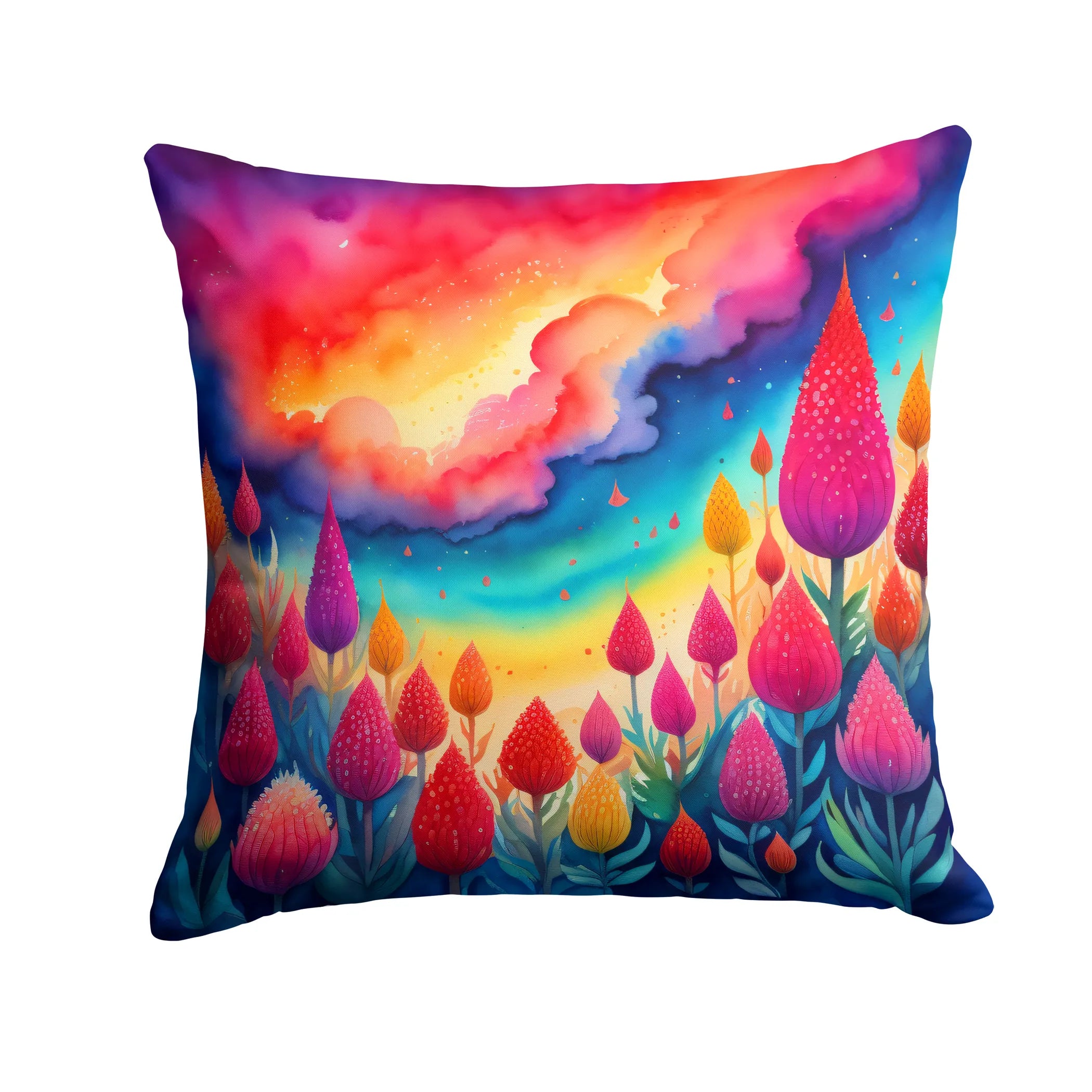 Colorful Flowers Throw Pillow - Pack Of: 1 | Collection name: Colorful flowers