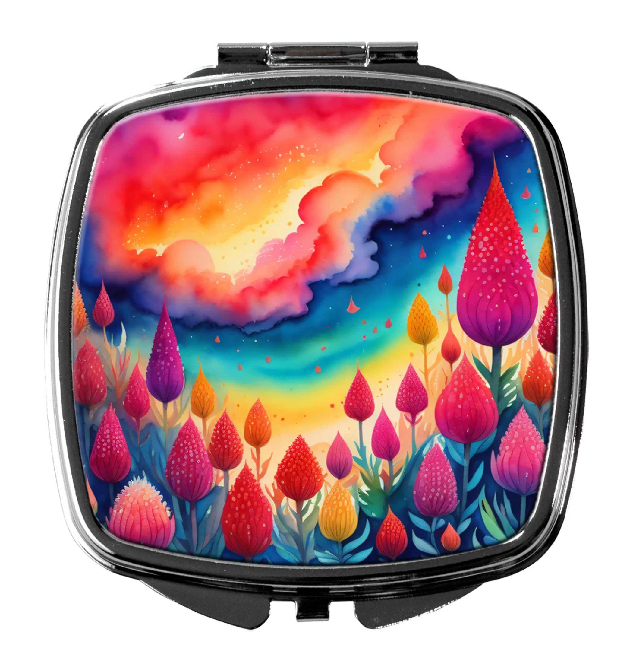 Colorful Flowers Compact Mirror - Pack Of: 1 | Collection name: Colorful flowers