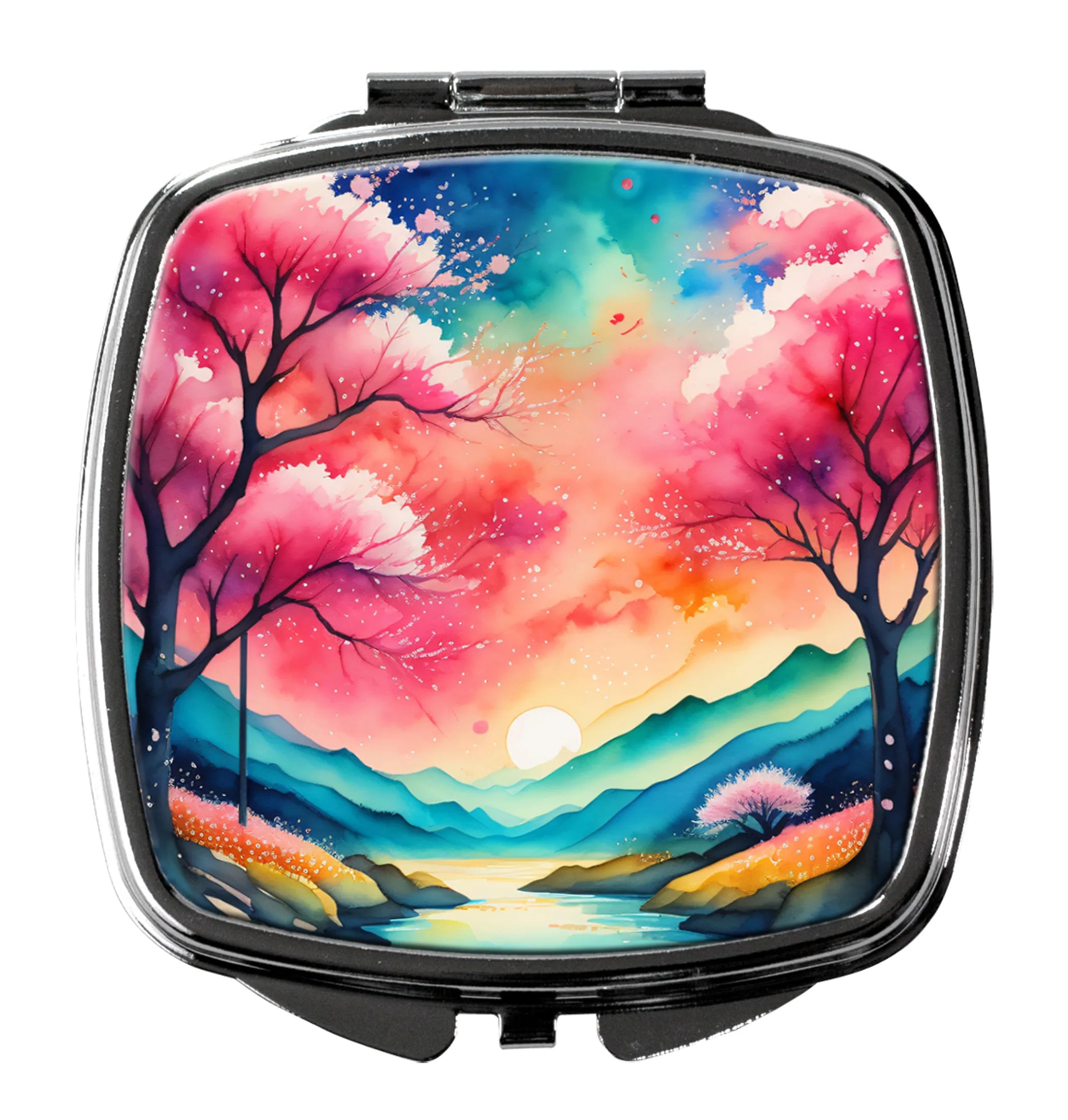 Colorful Flowers Compact Mirror - Pack Of: 1 | Collection name: Colorful flowers