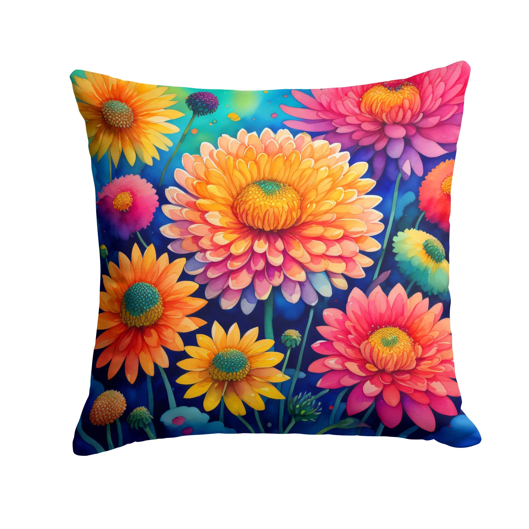 Colorful Flowers Throw Pillow - Pack Of: 1 | Collection name: Colorful flowers