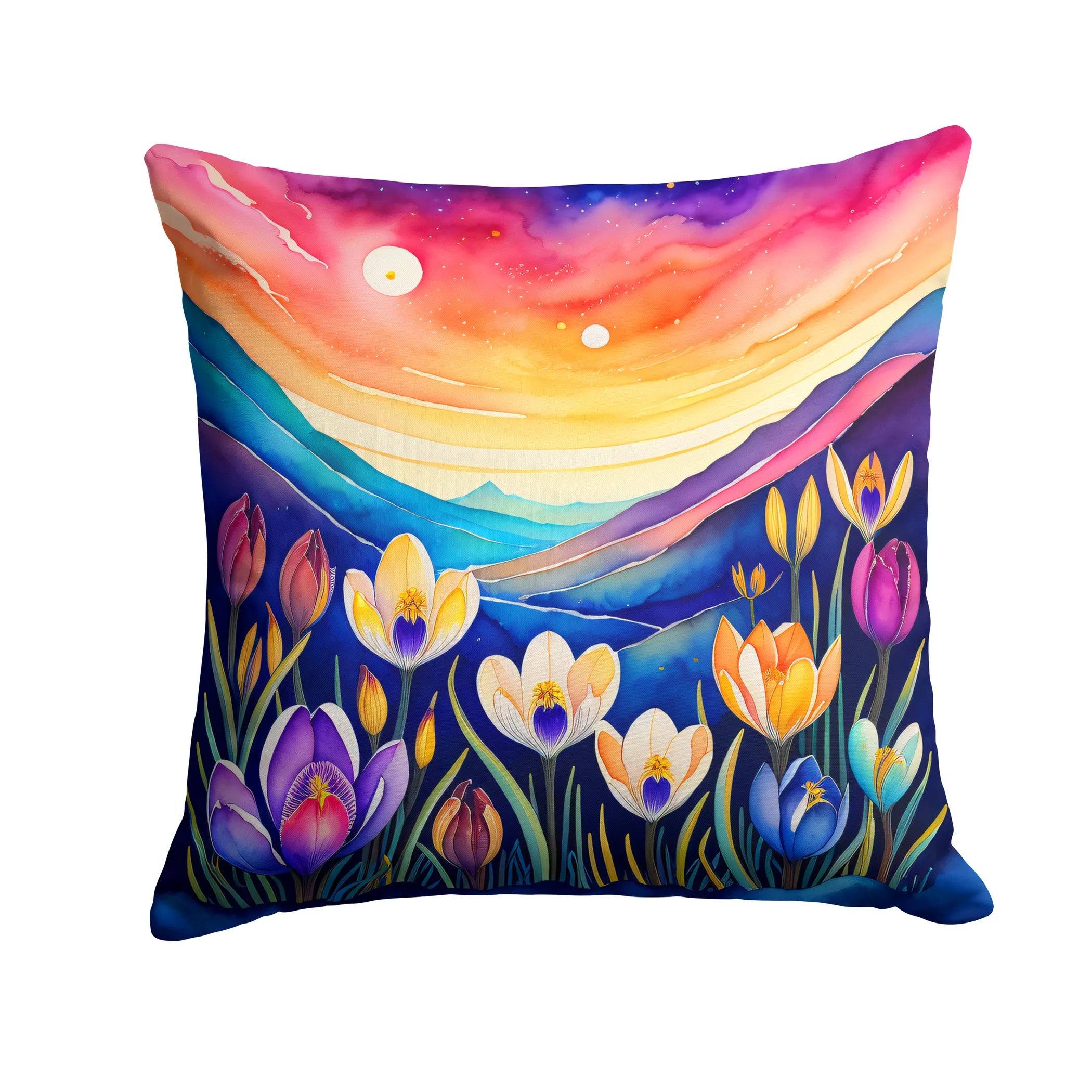 Colorful Flowers Throw Pillow - Pack Of: 1 | Collection name: Colorful flowers