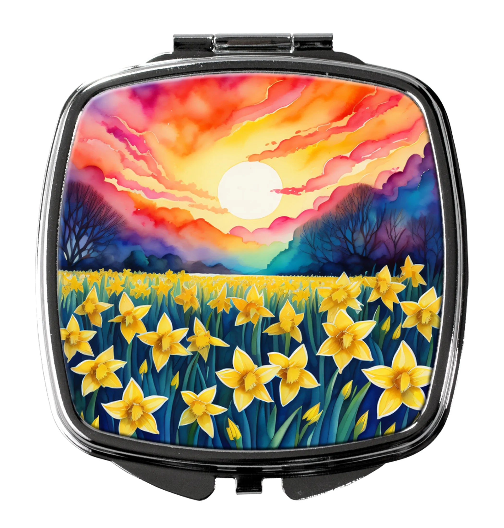 Colorful Flowers Compact Mirror - Pack Of: 1 | Collection name: Colorful flowers