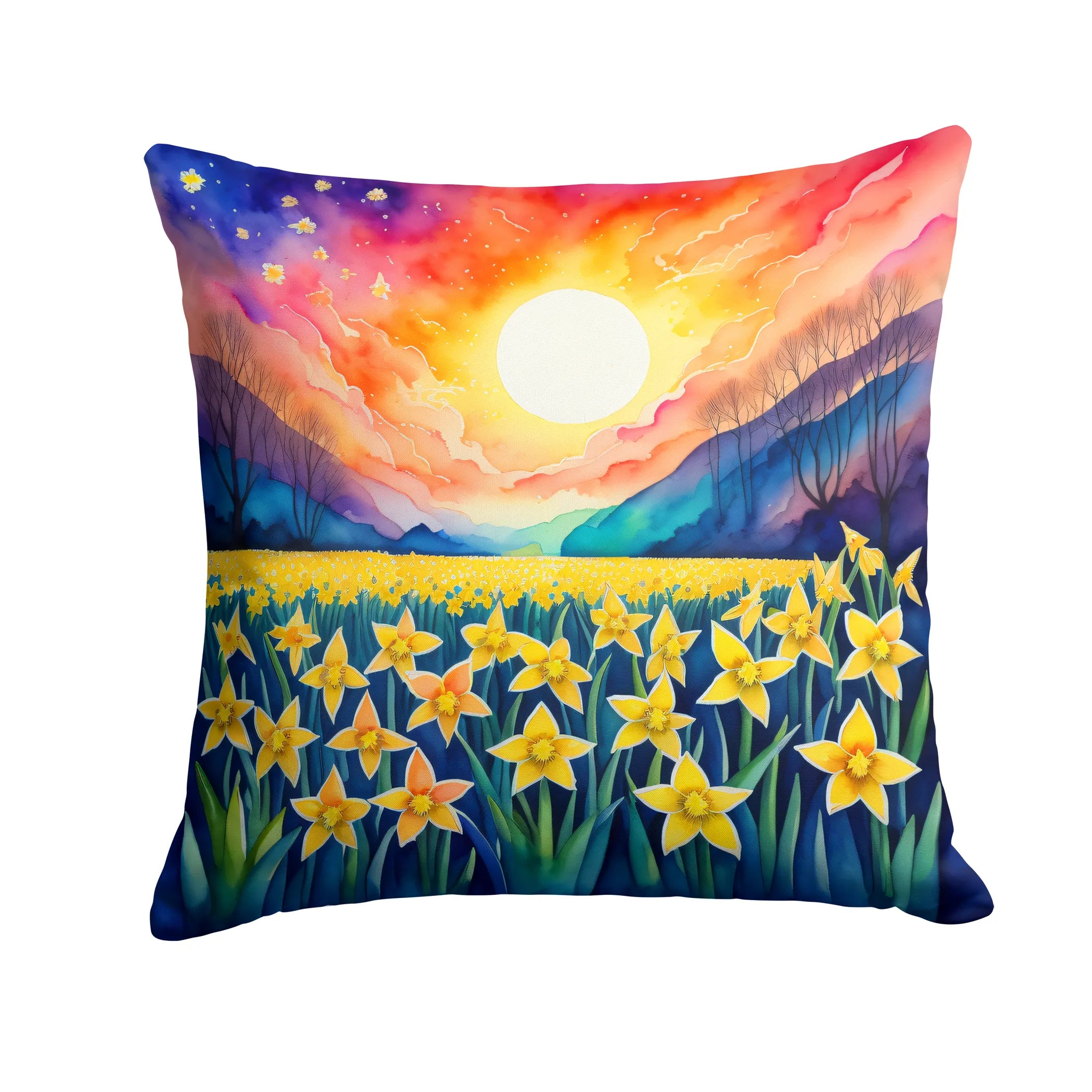 Colorful Flowers Throw Pillow - Pack Of: 1 | Collection name: Colorful flowers
