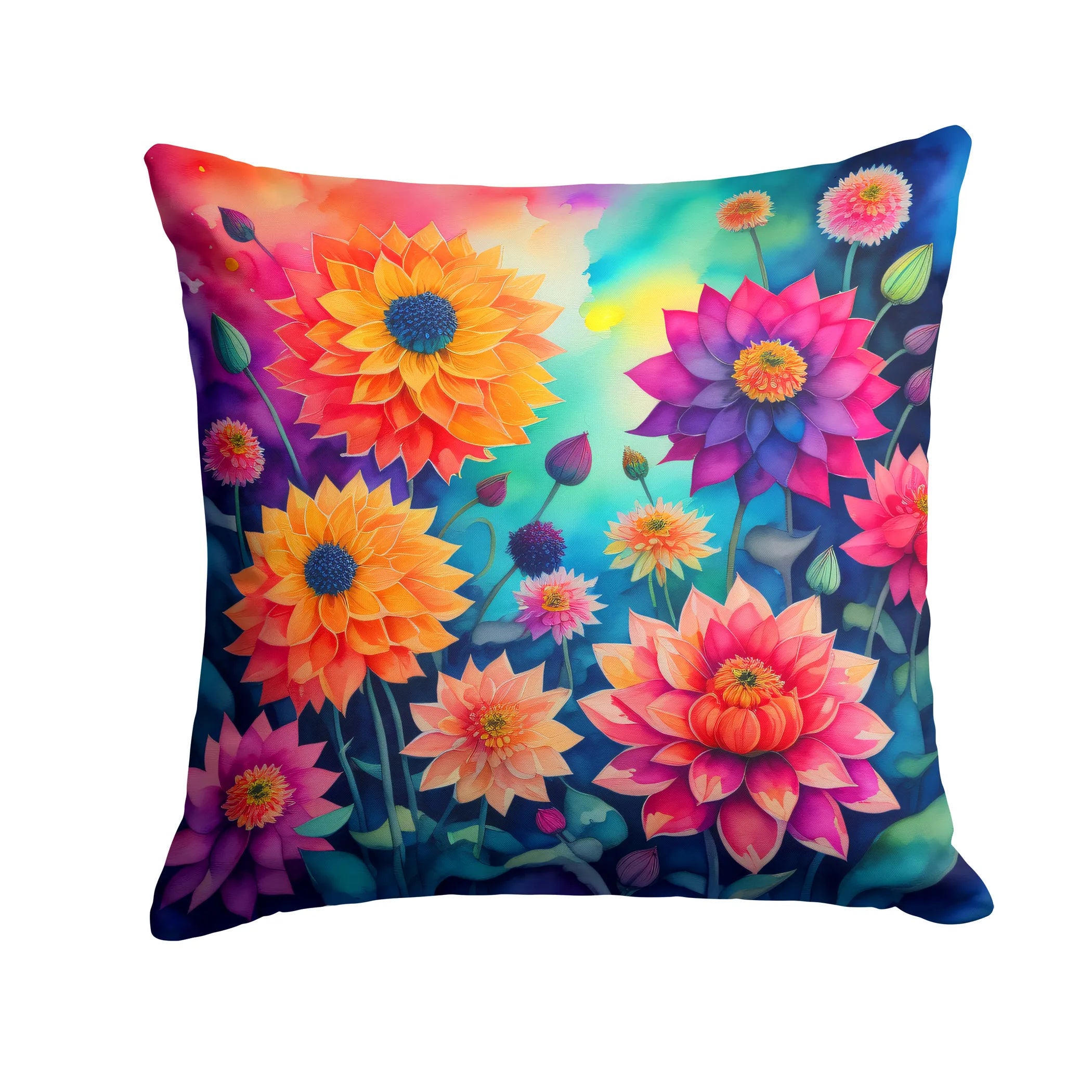 Colorful Flowers Throw Pillow - Pack Of: 1 | Collection name: Colorful flowers