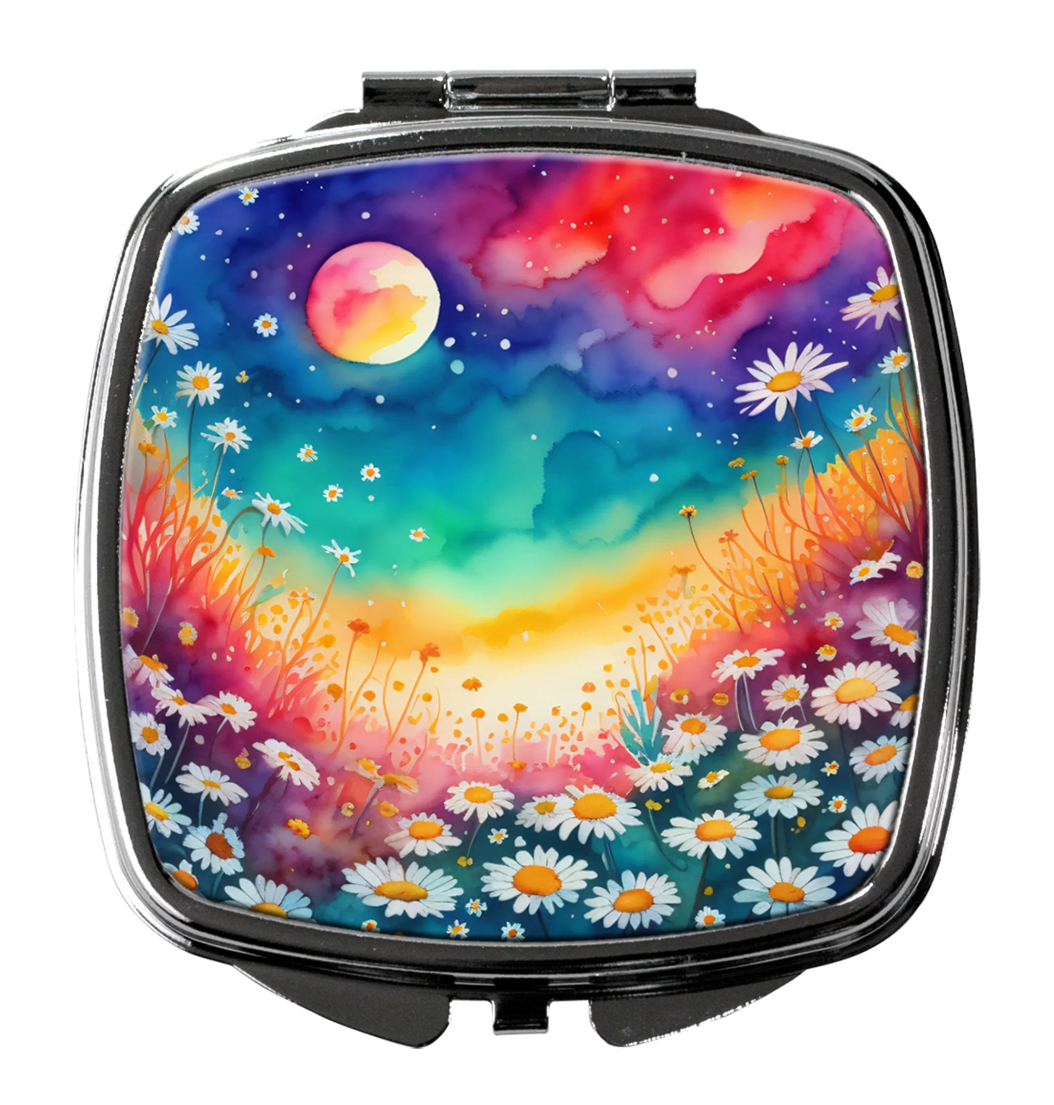 Colorful Flowers Compact Mirror - Pack Of: 1 | Collection name: Colorful flowers