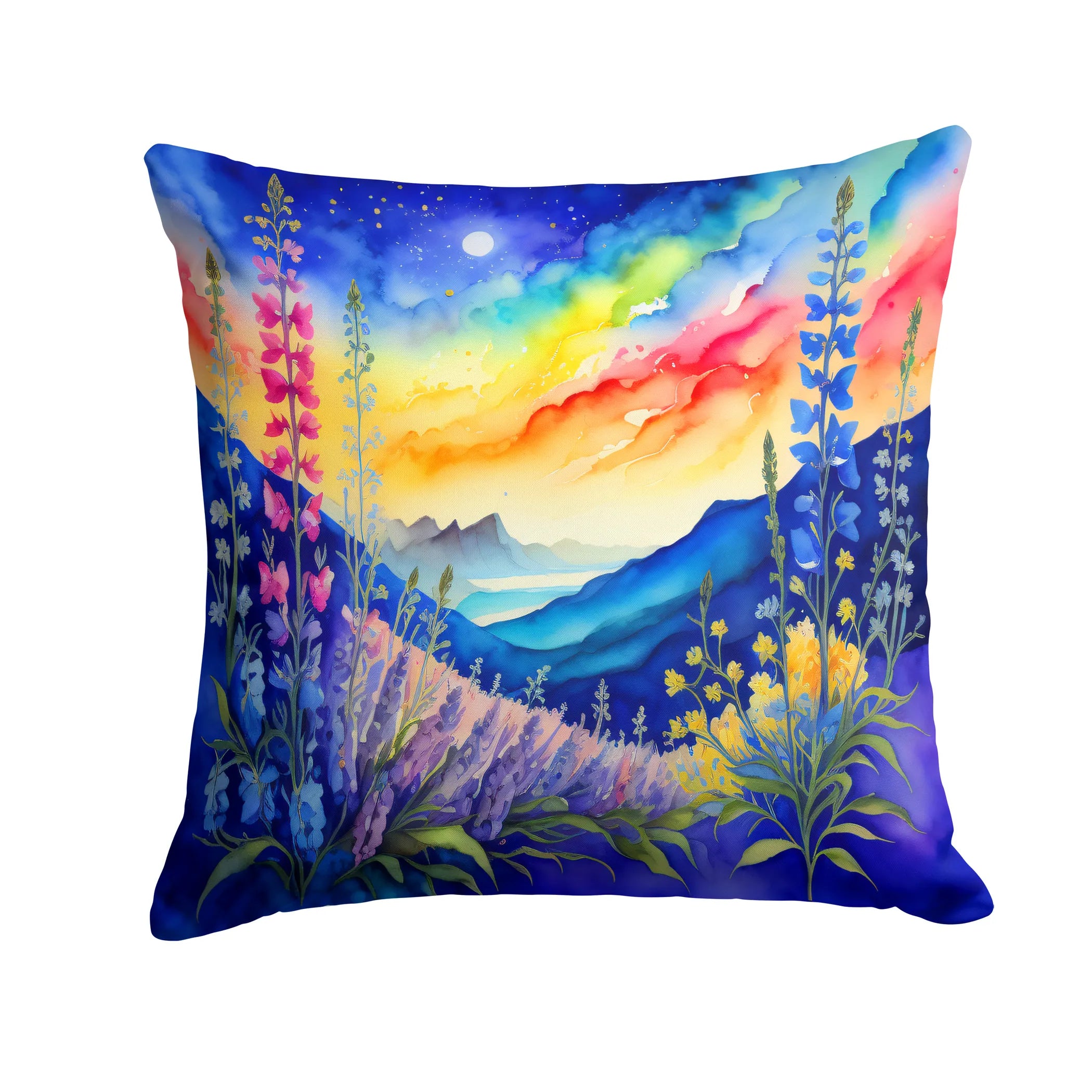 Colorful Flowers Throw Pillow - Pack Of: 1 | Collection name: Colorful flowers