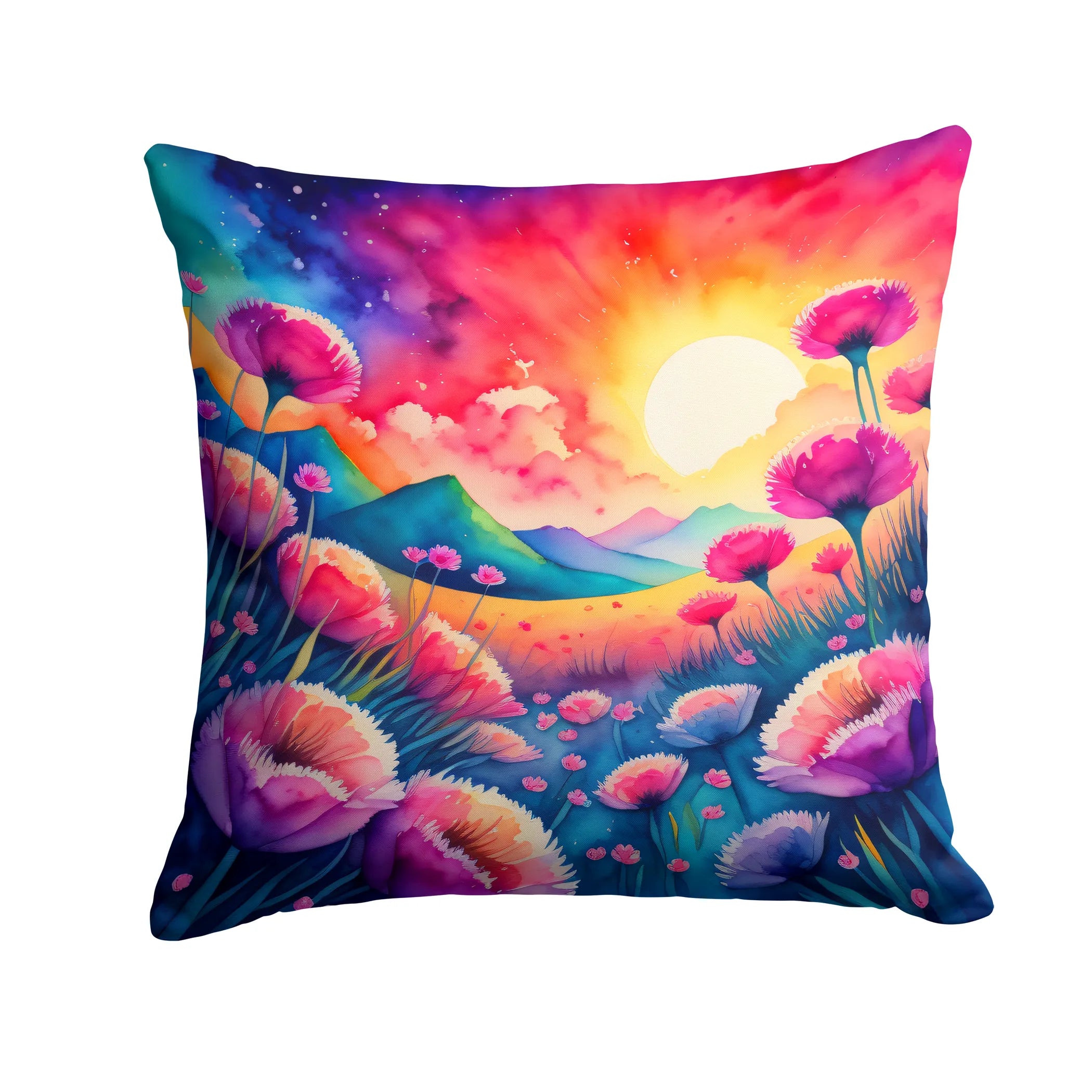 Colorful Flowers Throw Pillow - Pack Of: 1 | Collection name: Colorful flowers