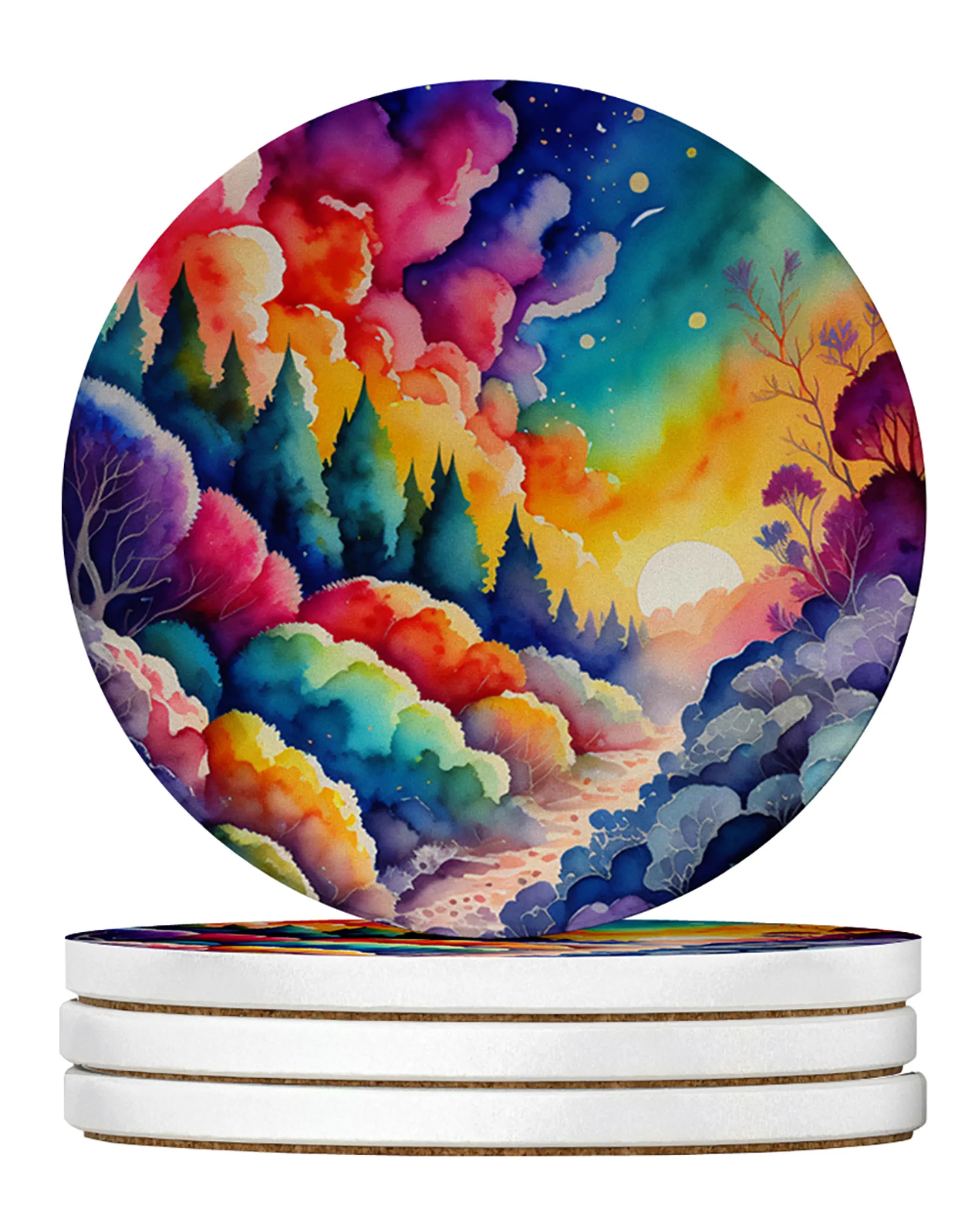 Colorful Flowers Large Sandstone Coasters Pack of 4