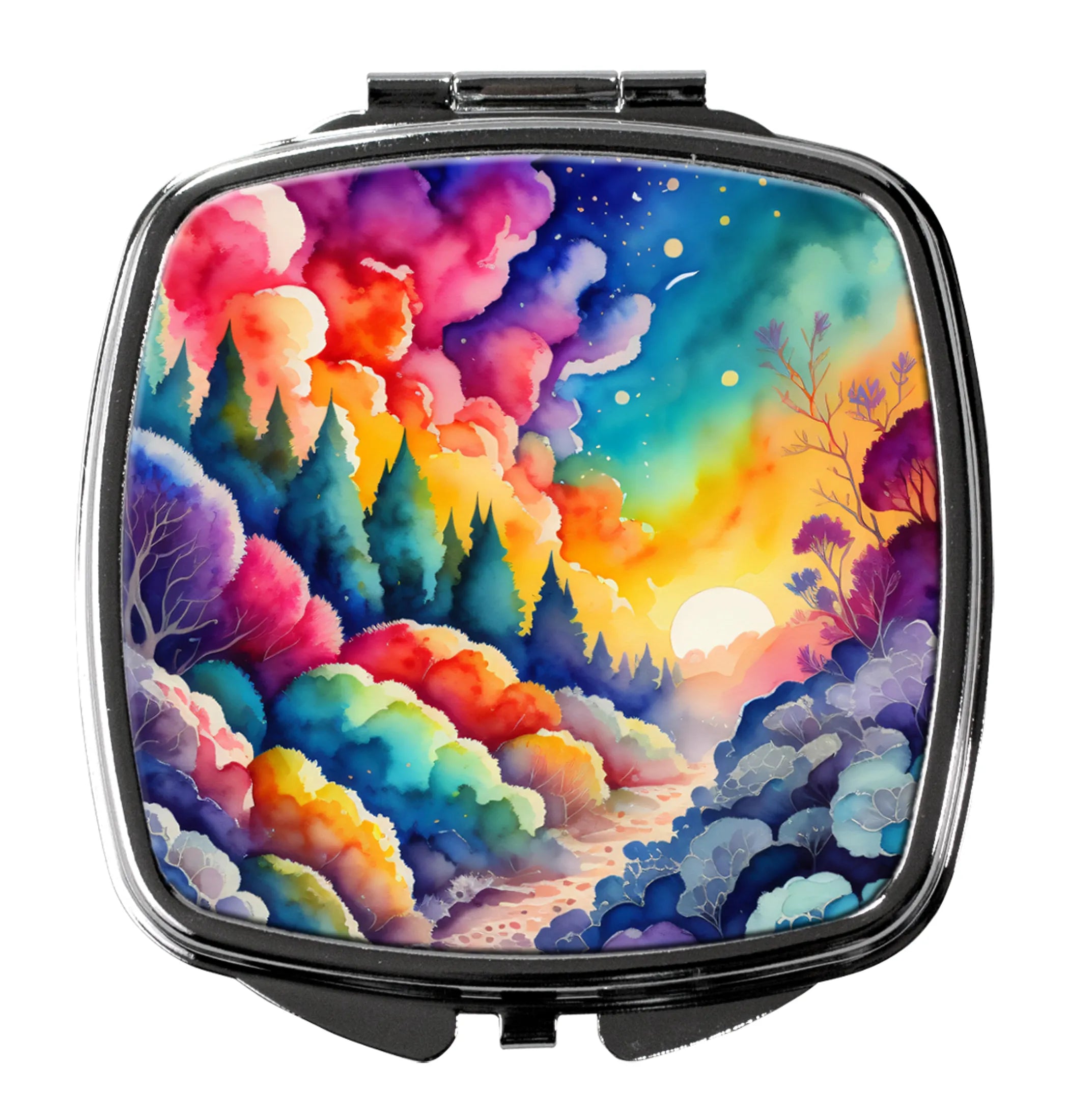 Colorful Flowers Compact Mirror - Pack Of: 1 | Collection name: Colorful flowers