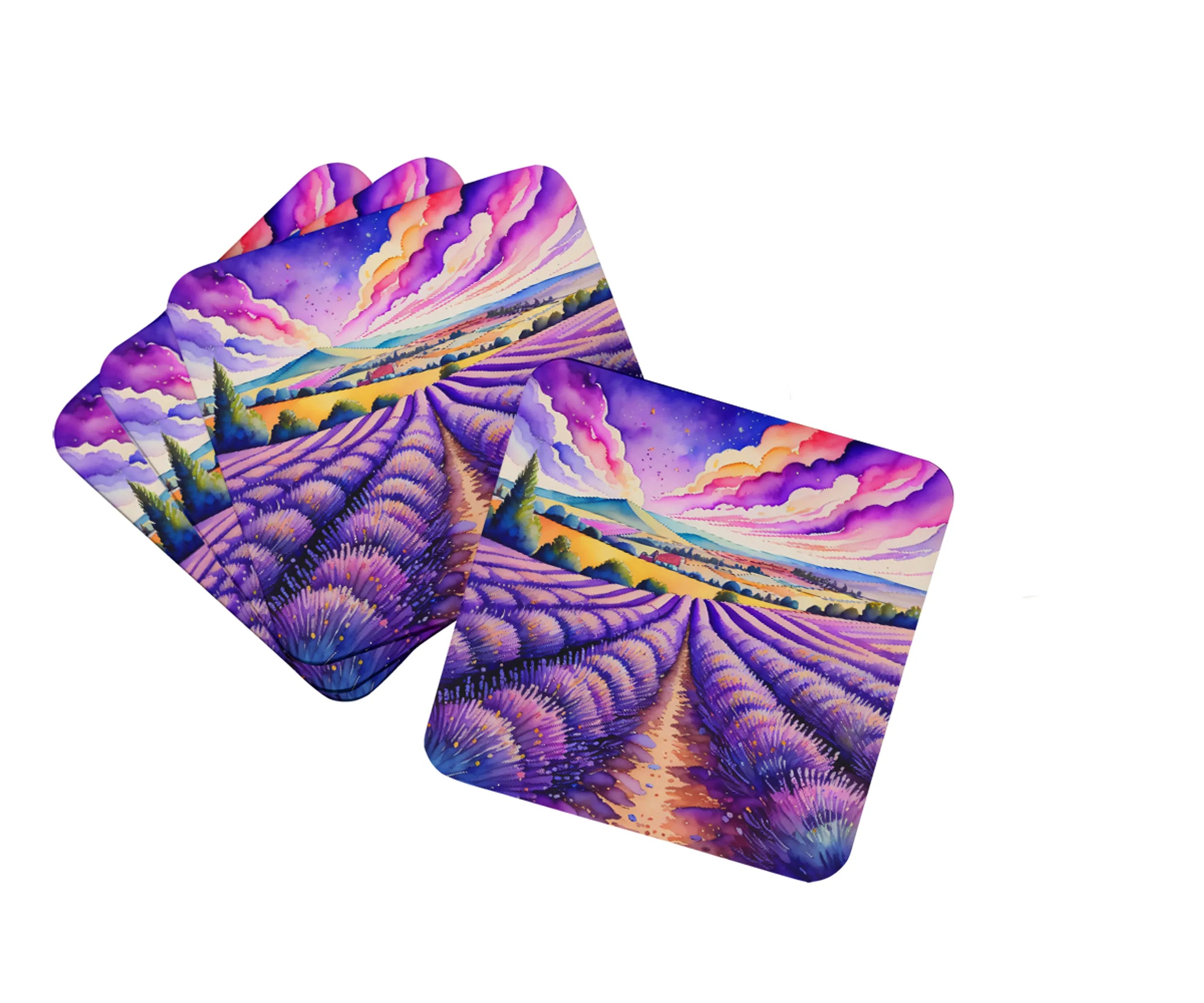 Colorful Flowers Foam Coasters - Size: 3.5 | Pack Of: 1 | Collection name: Colorful flowers