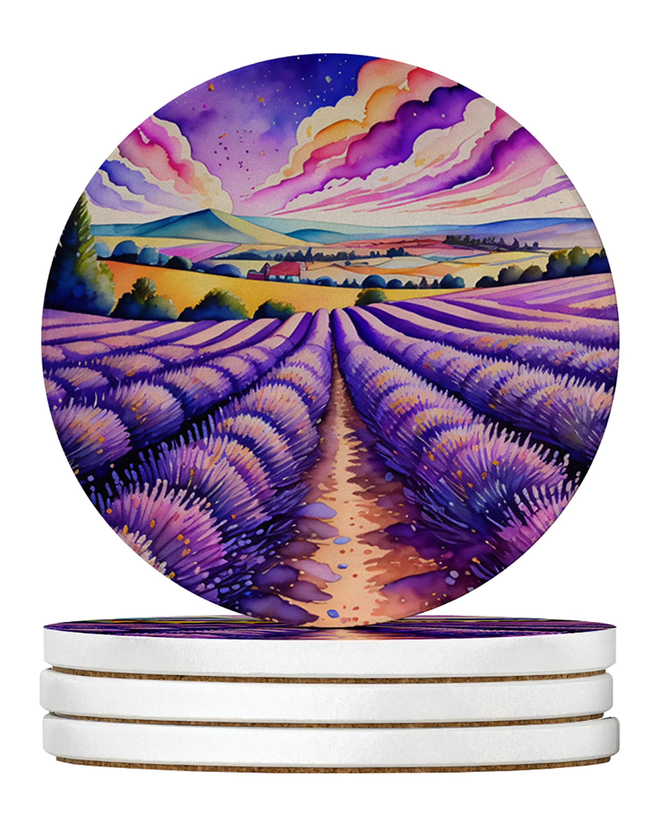 Colorful Flowers Large Sandstone Coasters Pack of 4