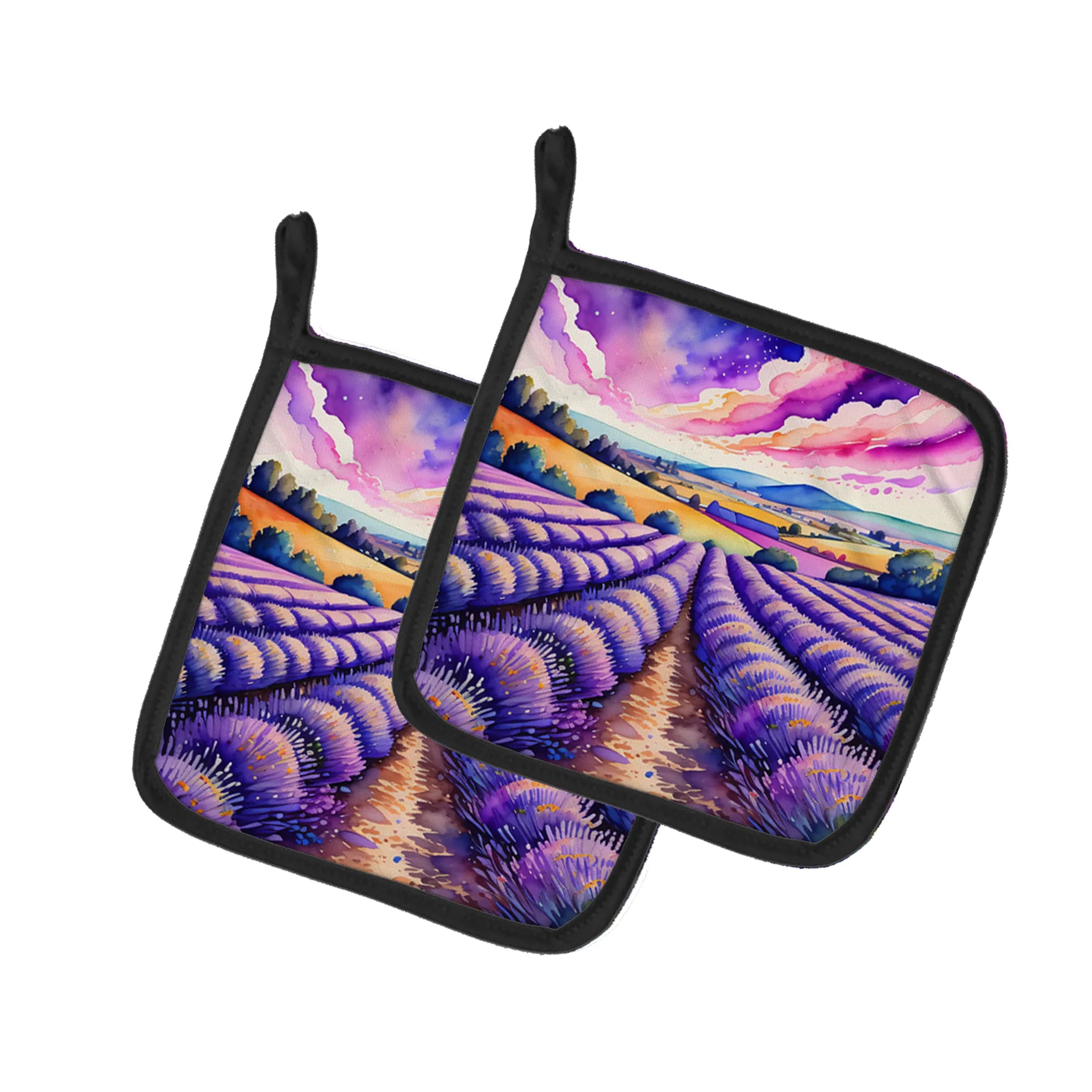 Colorful Flowers Pair of Pot Holders - Size: 7.5HX7.5W | Pack Of: 1 | Collection name: Colorful flowers