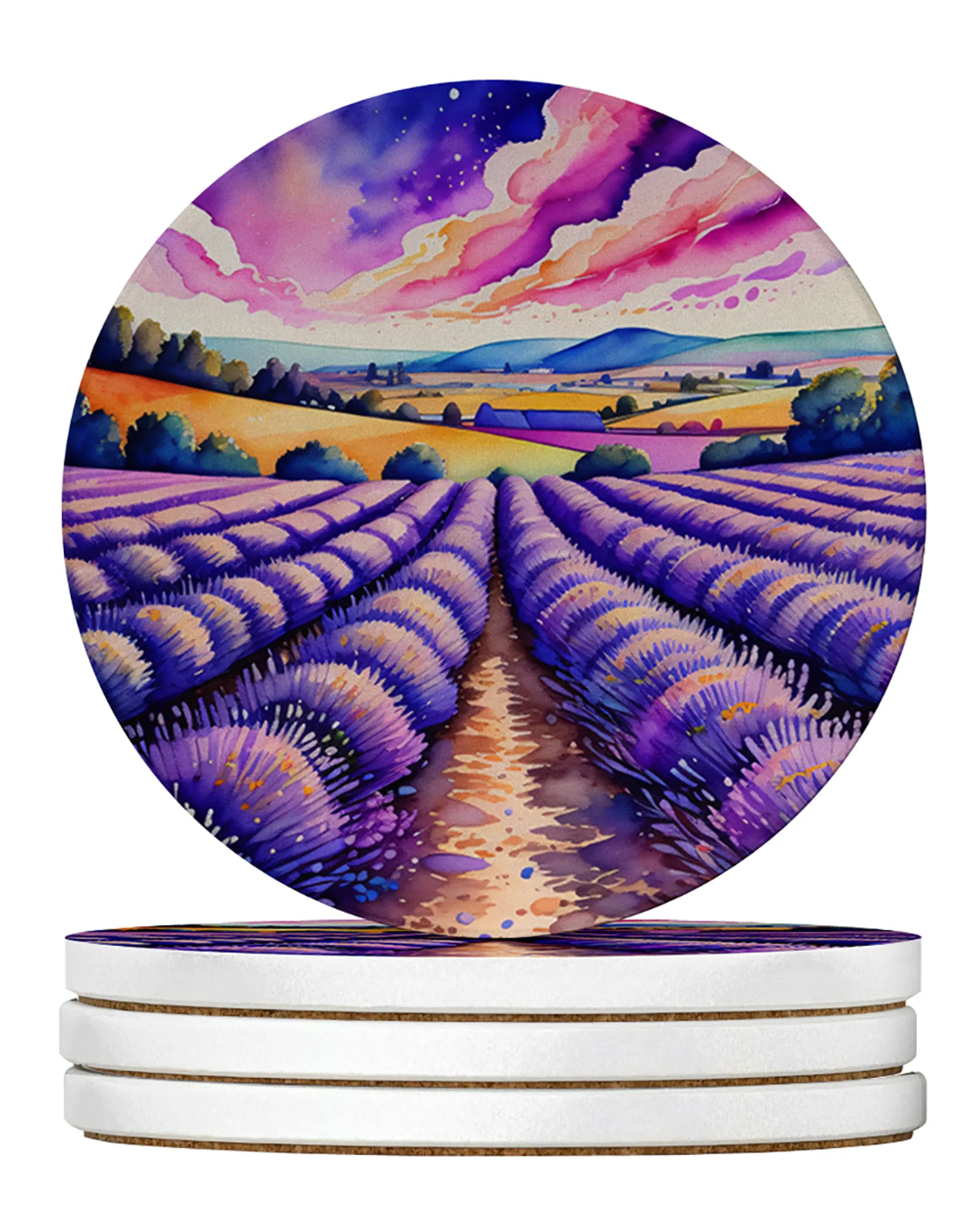 Colorful Flowers Large Sandstone Coasters Pack of 4