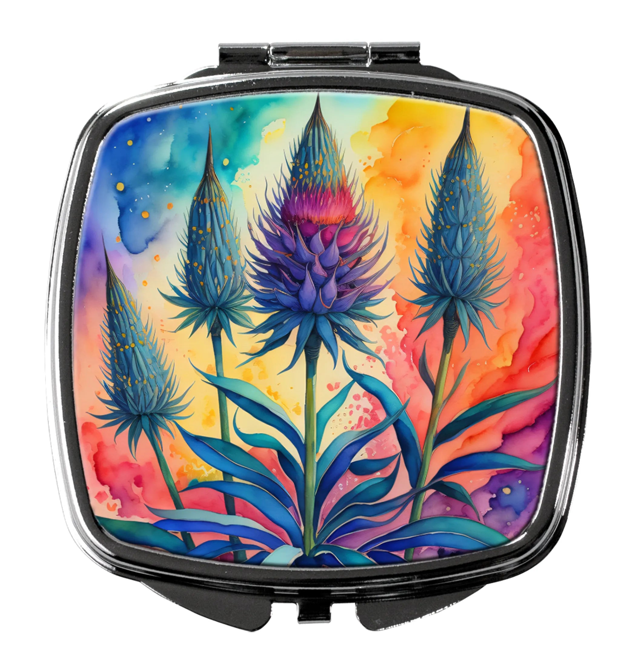 Colorful Flowers Compact Mirror - Pack Of: 1 | Collection name: Colorful flowers