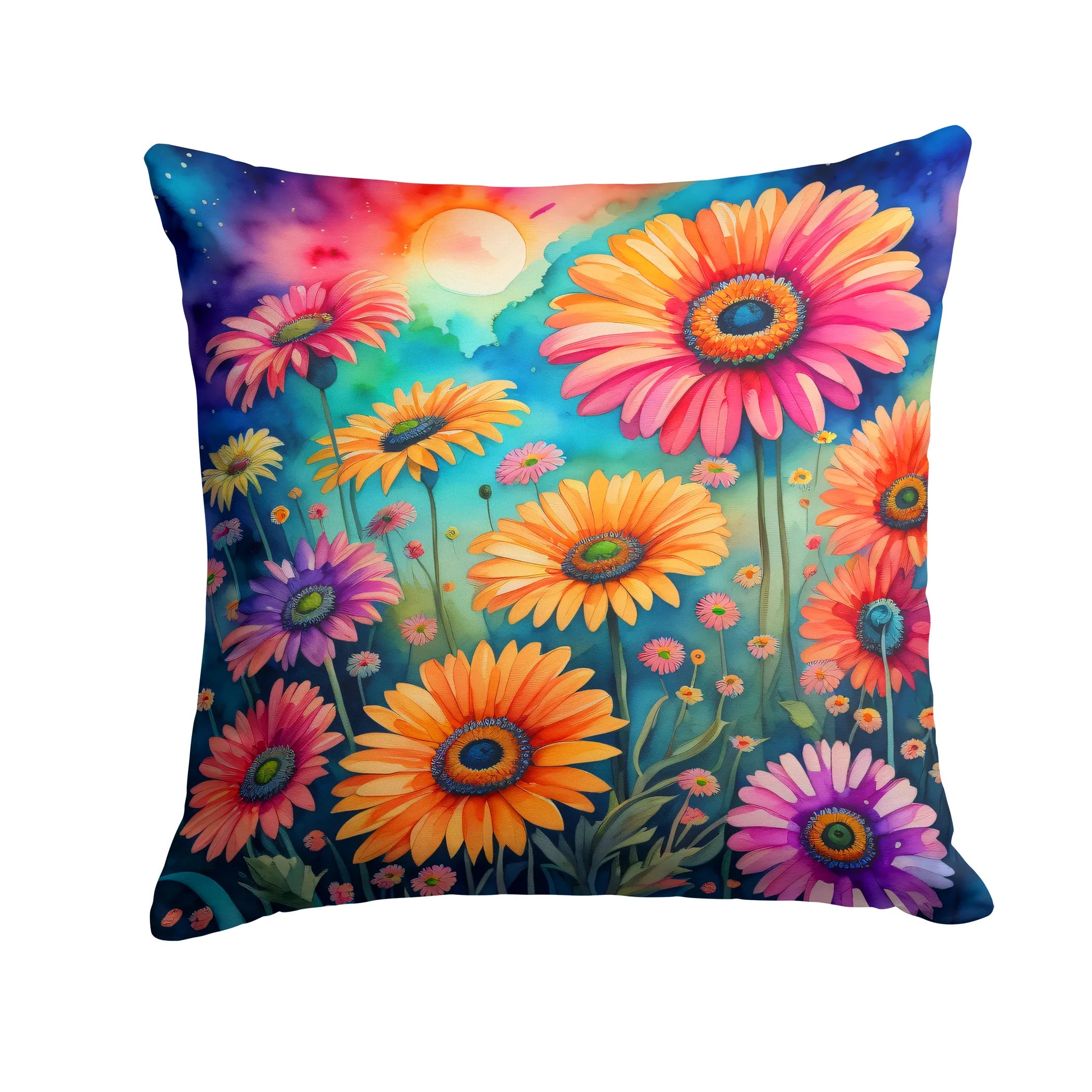 Colorful Flowers Throw Pillow - Pack Of: 1 | Collection name: Colorful flowers