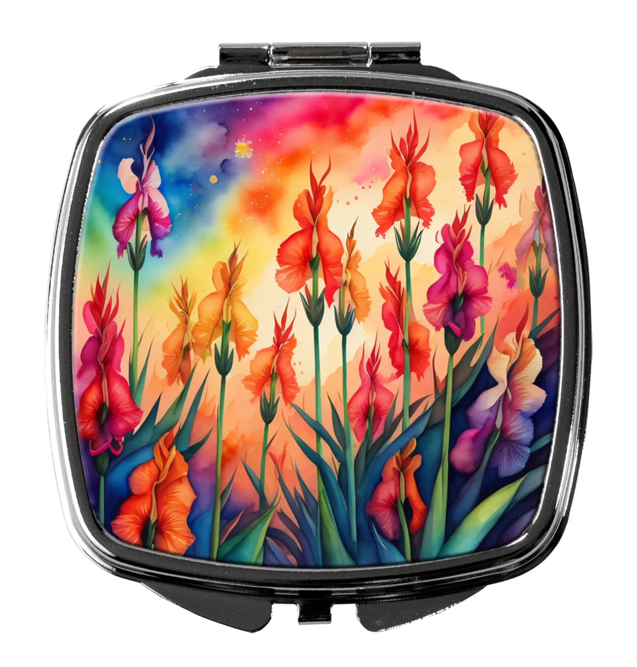 Colorful Flowers Compact Mirror - Pack Of: 1 | Collection name: Colorful flowers