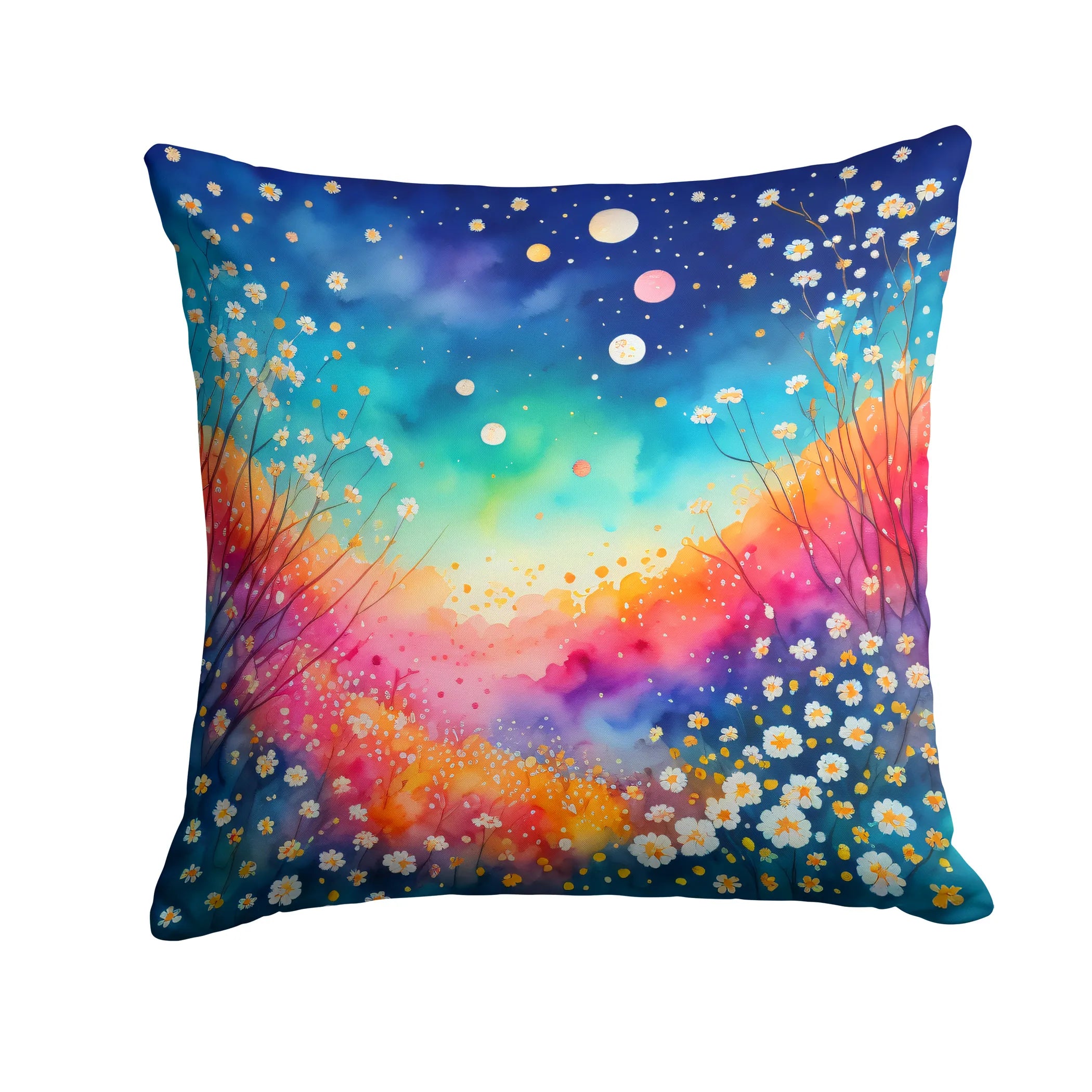 Colorful Flowers Throw Pillow - Pack Of: 1 | Collection name: Colorful flowers