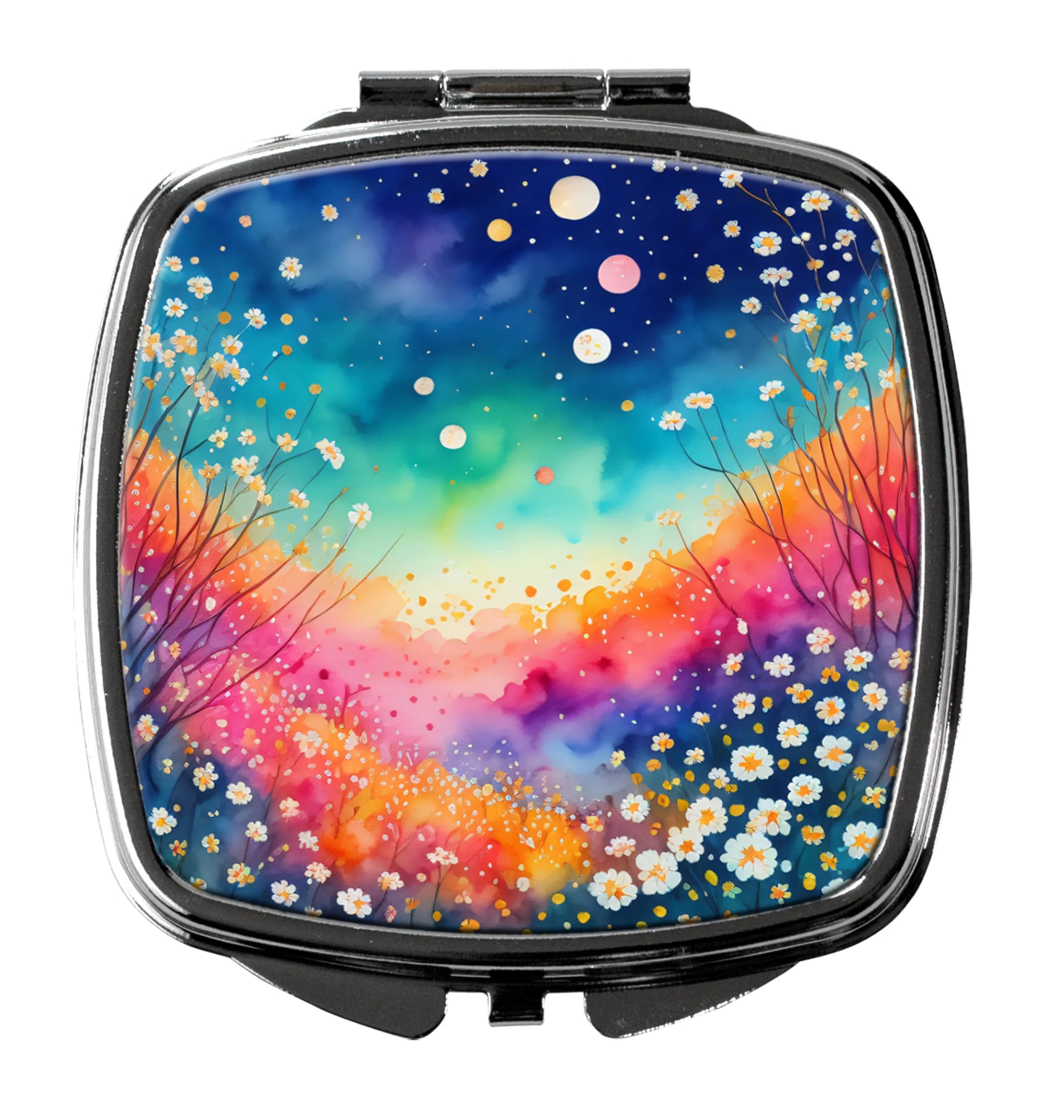 Colorful Flowers Compact Mirror - Pack Of: 1 | Collection name: Colorful flowers