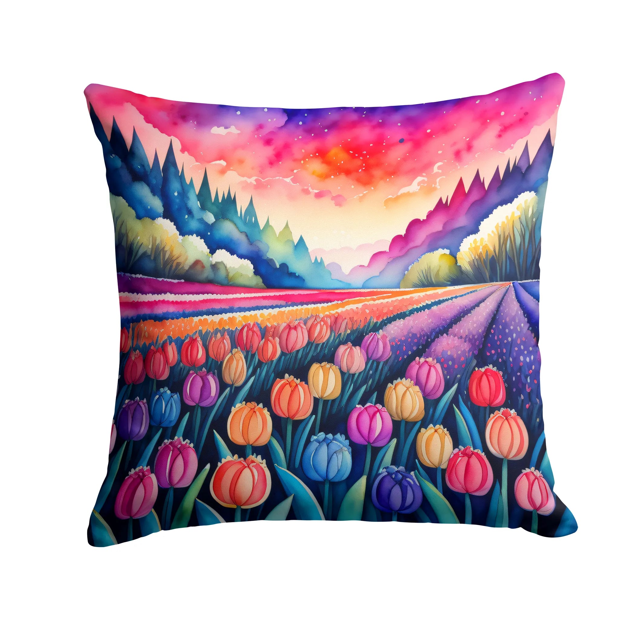 Colorful Flowers Throw Pillow - Pack Of: 1 | Collection name: Colorful flowers