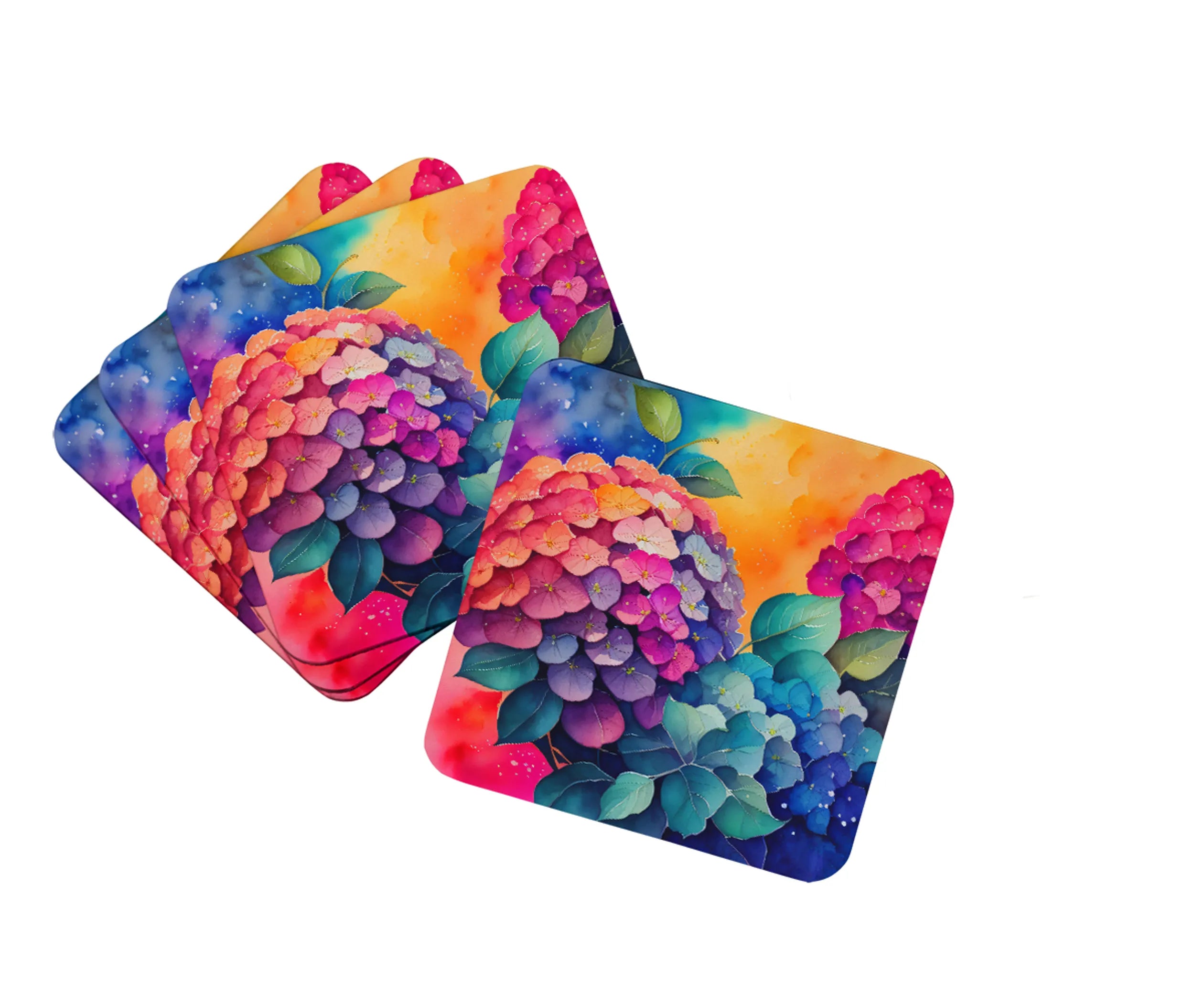 Colorful Flowers Foam Coasters - Size: 3.5 | Pack Of: 1 | Collection name: Colorful flowers