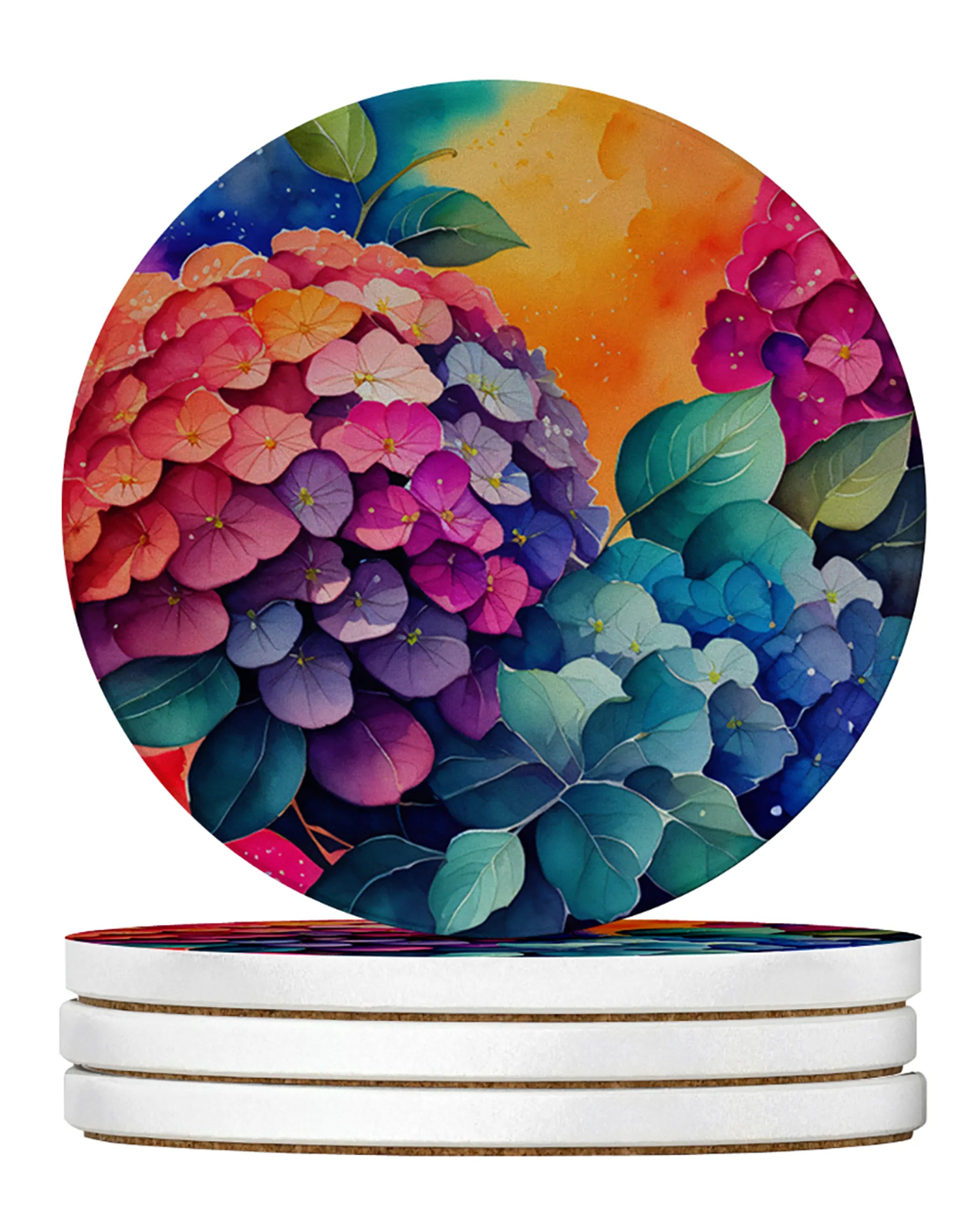 Colorful Flowers Large Sandstone Coasters Pack of 4