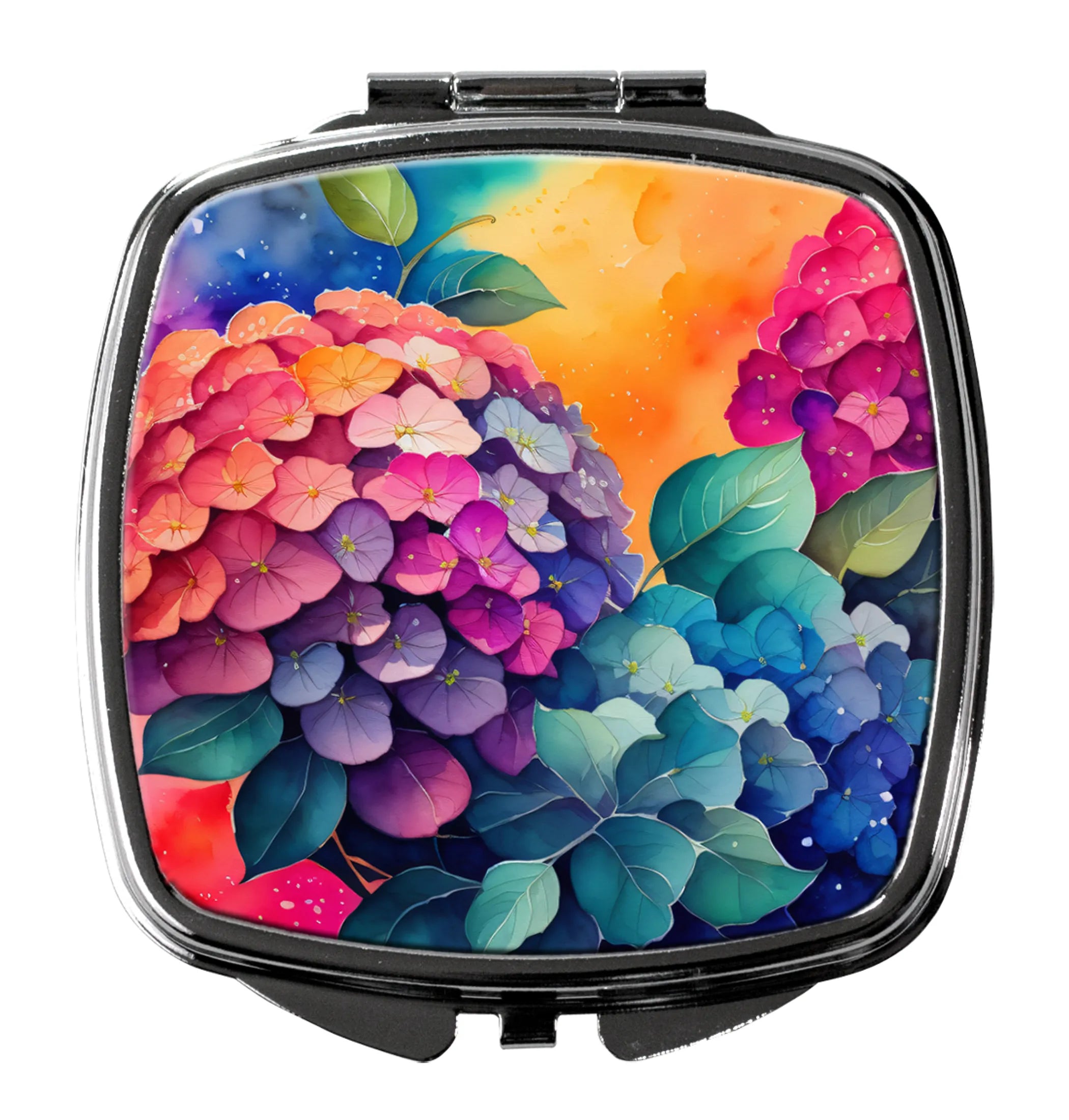 Colorful Flowers Compact Mirror - Pack Of: 1 | Collection name: Colorful flowers