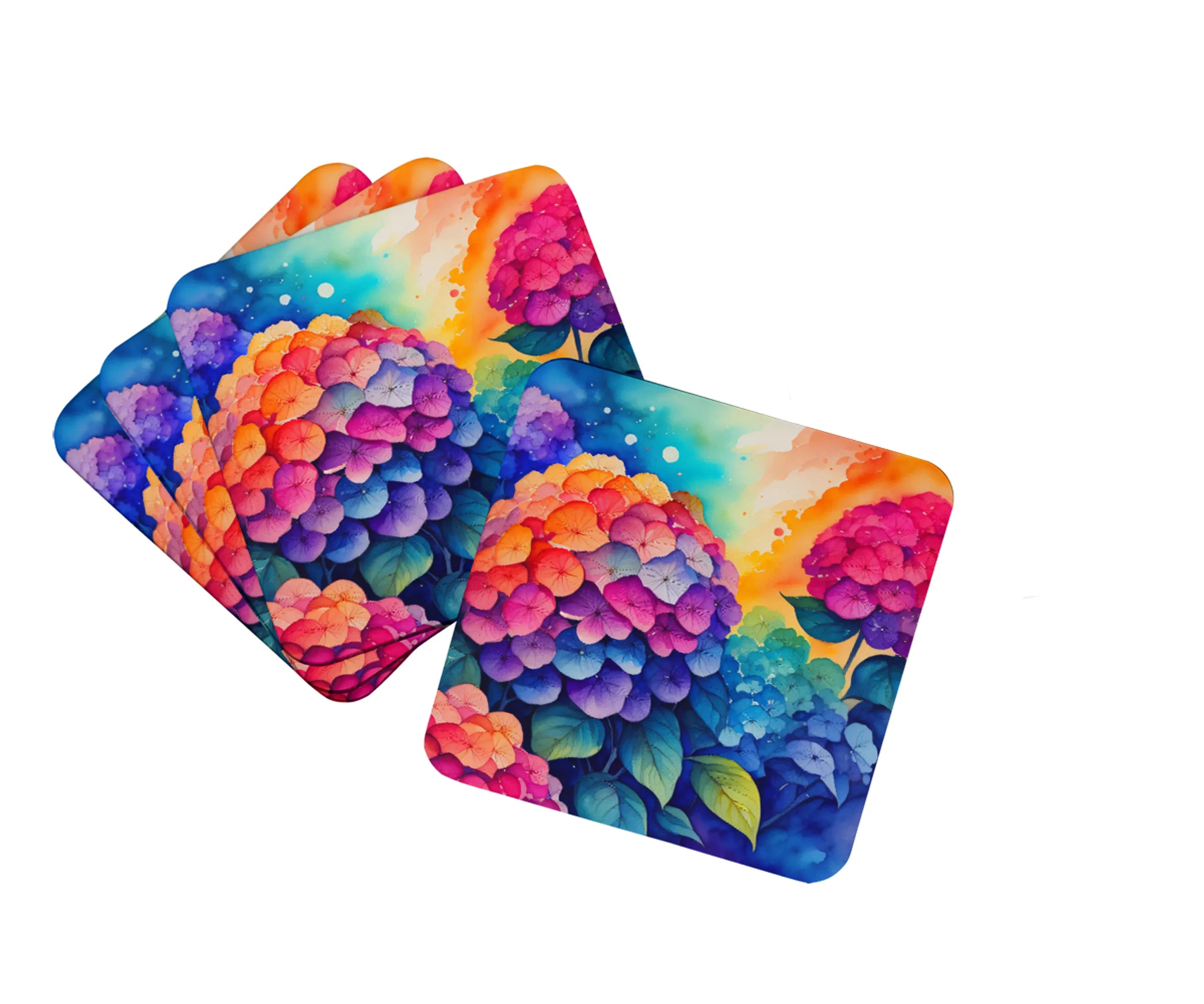 Colorful Flowers Foam Coasters - Size: 3.5 | Pack Of: 1 | Collection name: Colorful flowers