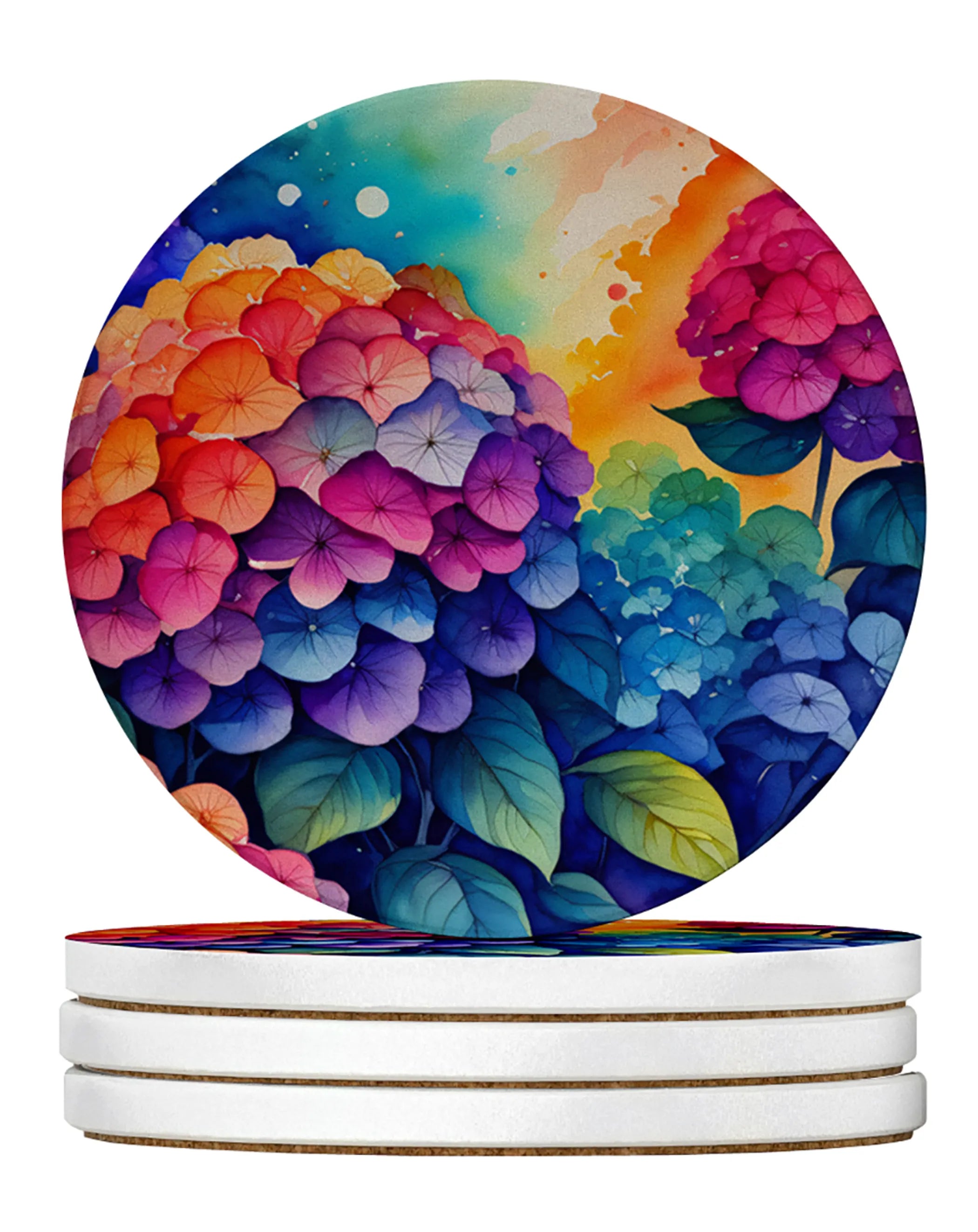 Colorful Flowers Large Sandstone Coasters Pack of 4