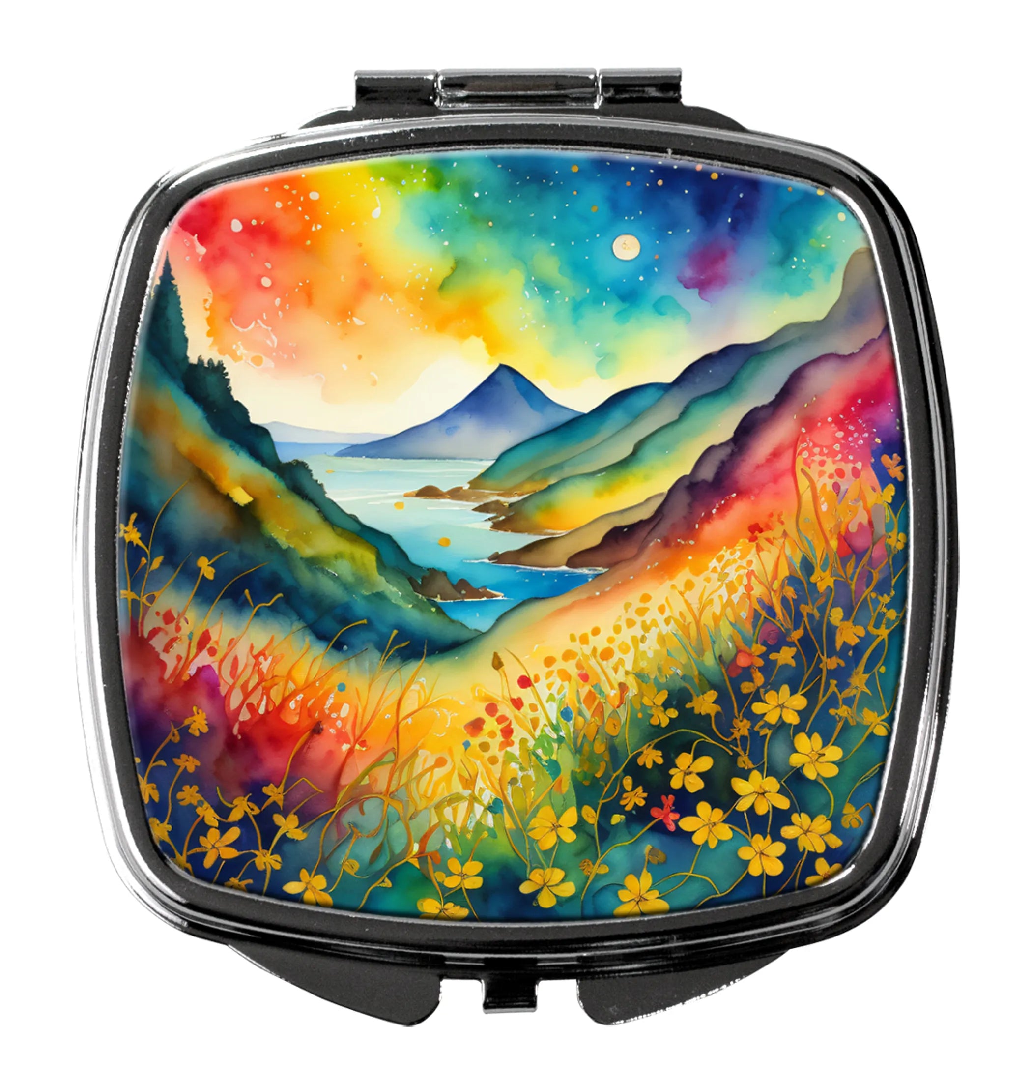 Colorful Flowers Compact Mirror - Pack Of: 1 | Collection name: Colorful flowers