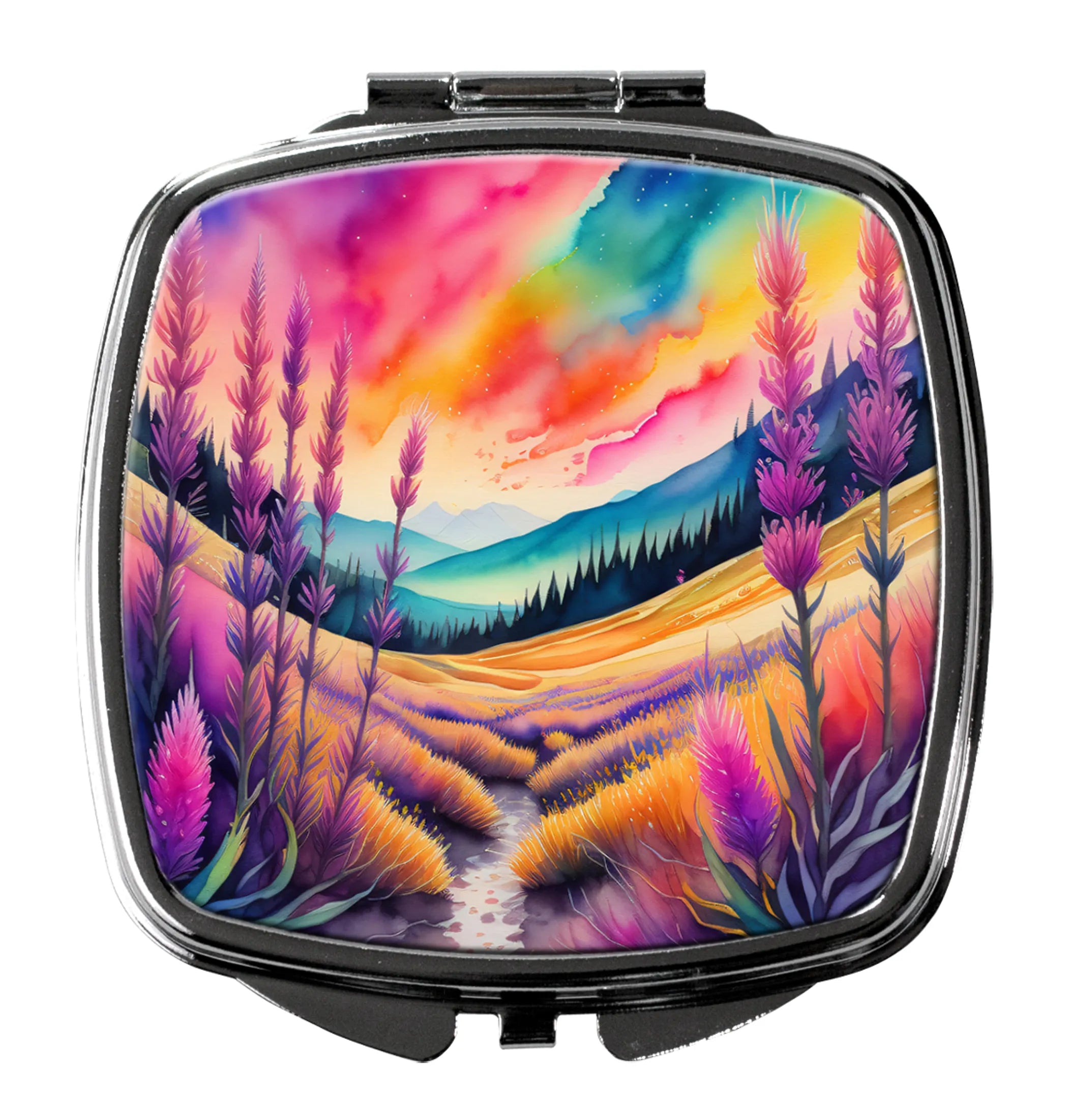 Colorful Flowers Compact Mirror - Pack Of: 1 | Collection name: Colorful flowers