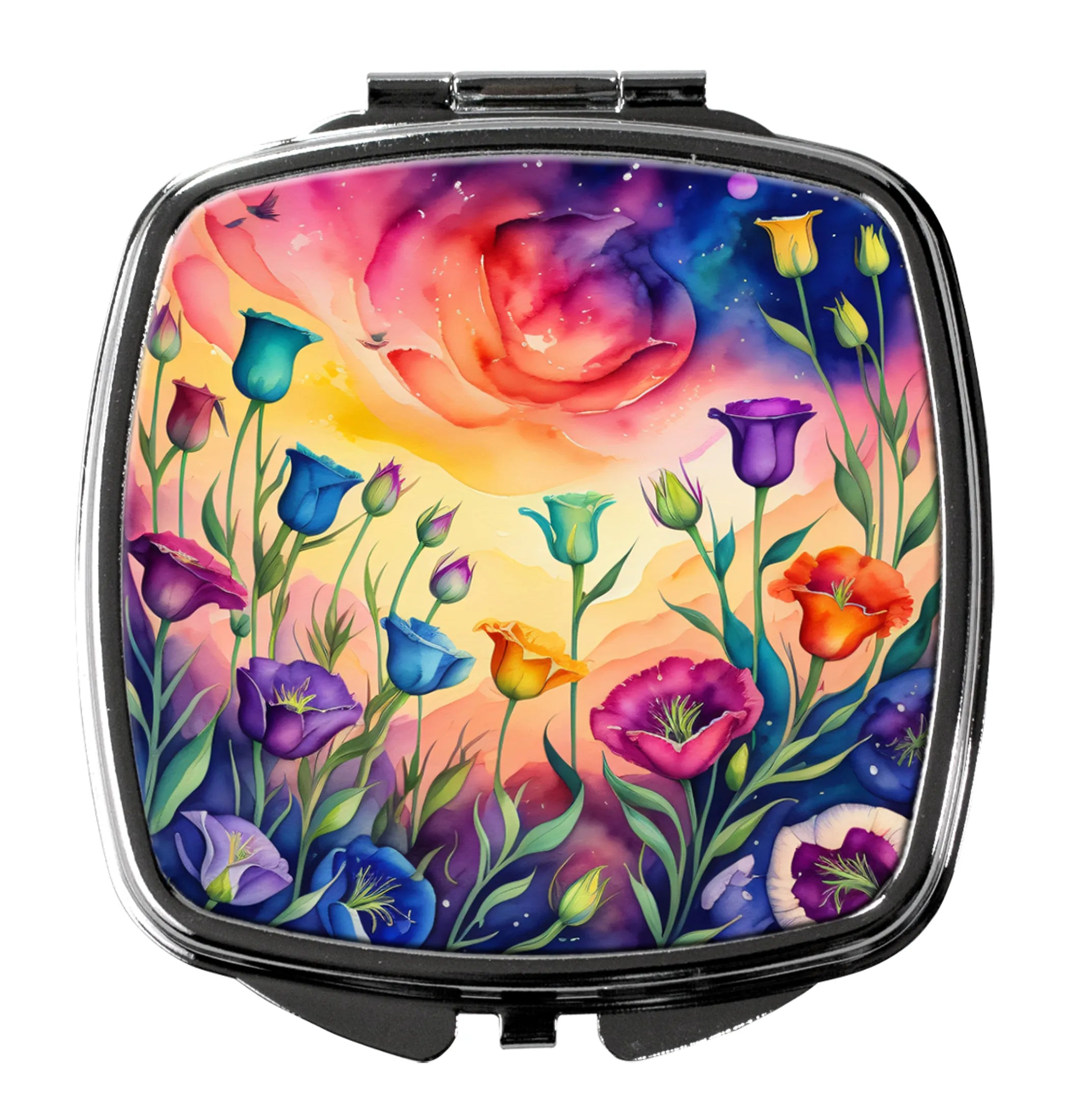 Colorful Flowers Compact Mirror - Pack Of: 1 | Collection name: Colorful flowers