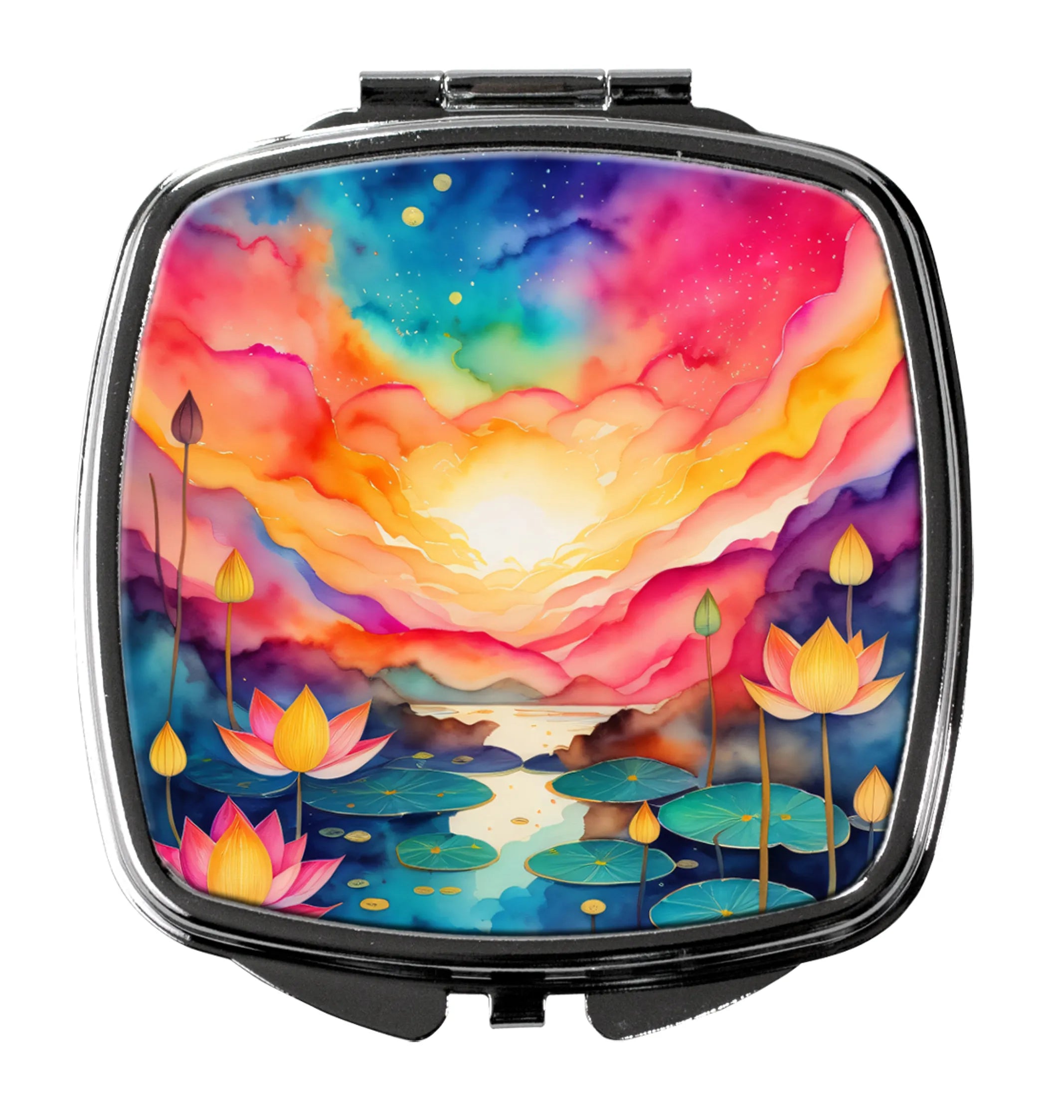 Colorful Flowers Compact Mirror - Pack Of: 1 | Collection name: Colorful flowers