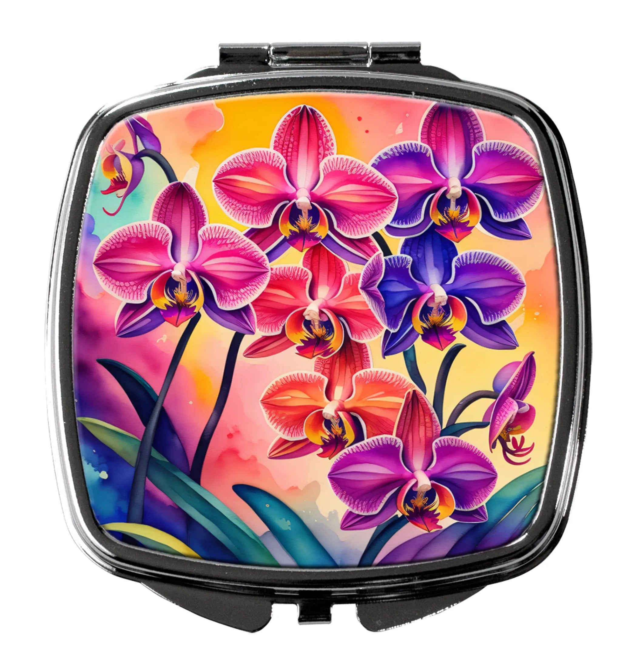 Colorful Flowers Compact Mirror - Pack Of: 1 | Collection name: Colorful flowers