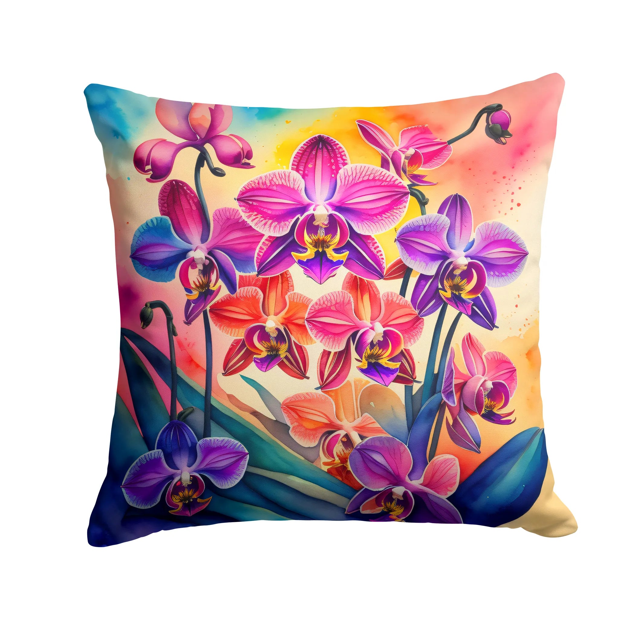 Colorful Flowers Throw Pillow - Pack Of: 1 | Collection name: Colorful flowers