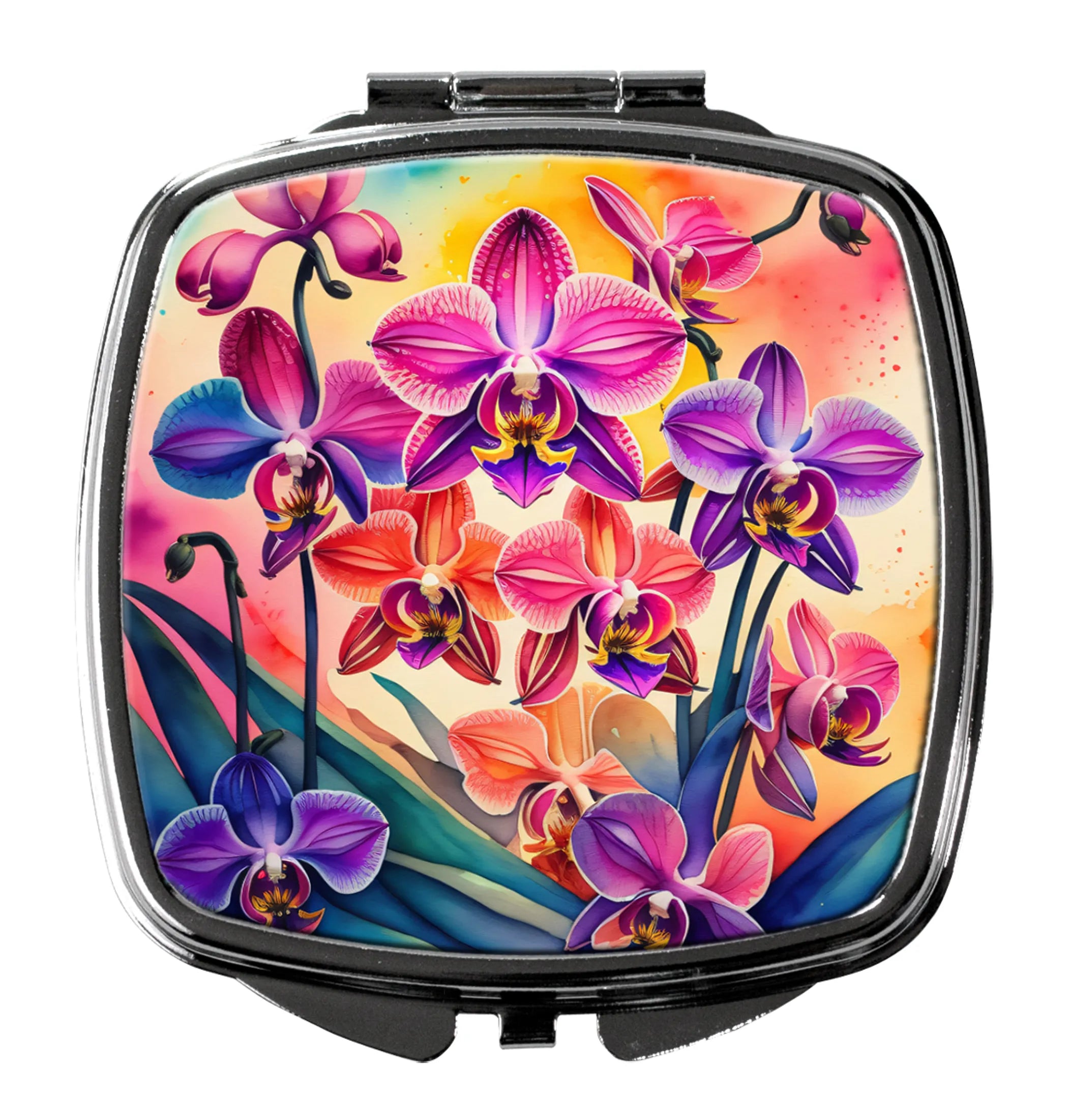 Colorful Flowers Compact Mirror - Pack Of: 1 | Collection name: Colorful flowers