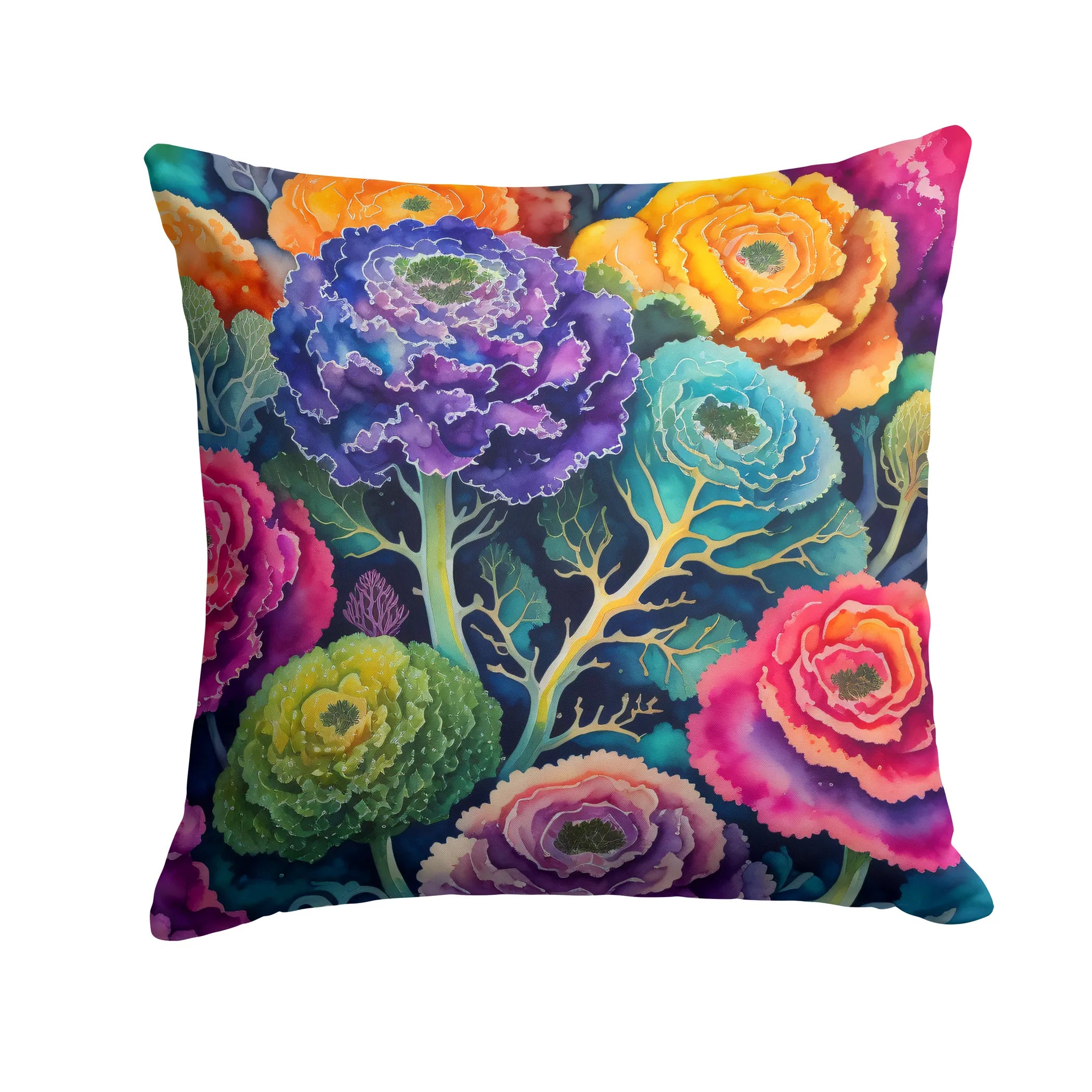 Colorful Flowers Throw Pillow - Pack Of: 1 | Collection name: Colorful flowers
