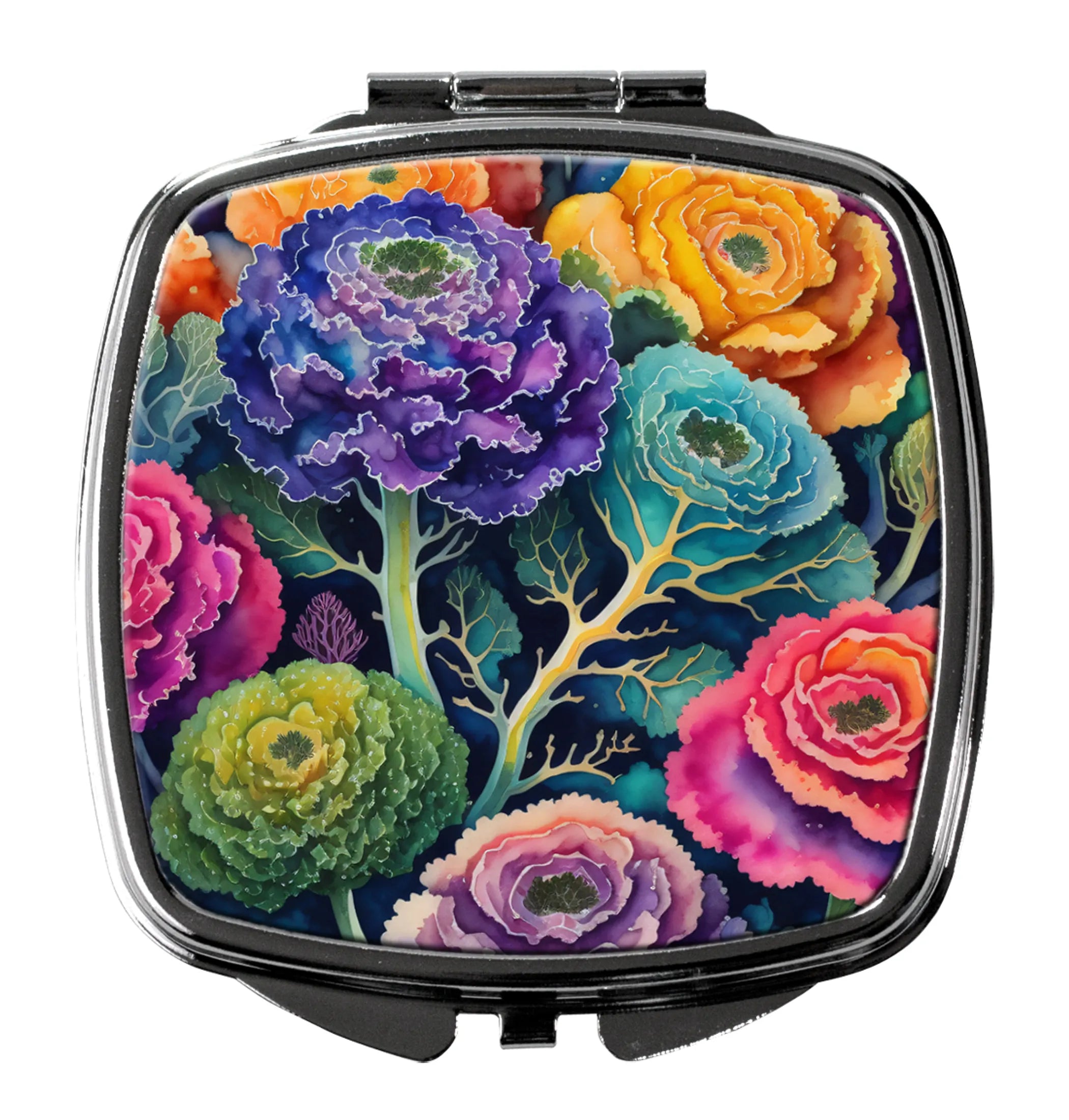 Colorful Flowers Compact Mirror - Pack Of: 1 | Collection name: Colorful flowers