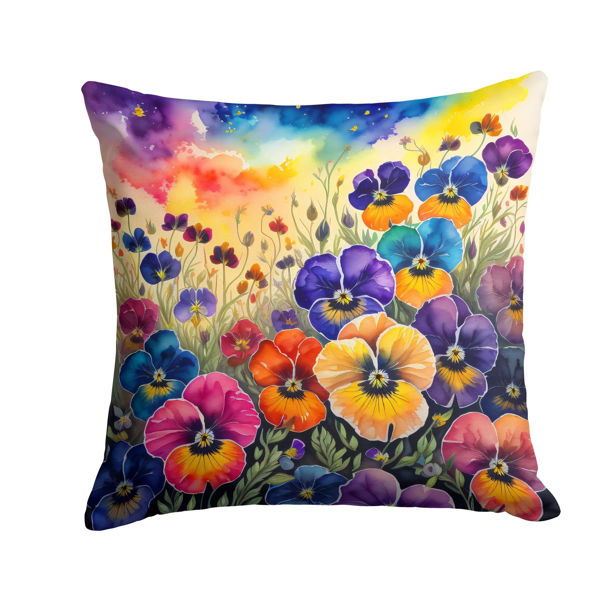 Colorful Flowers Throw Pillow - Pack Of: 1 | Collection name: Colorful flowers