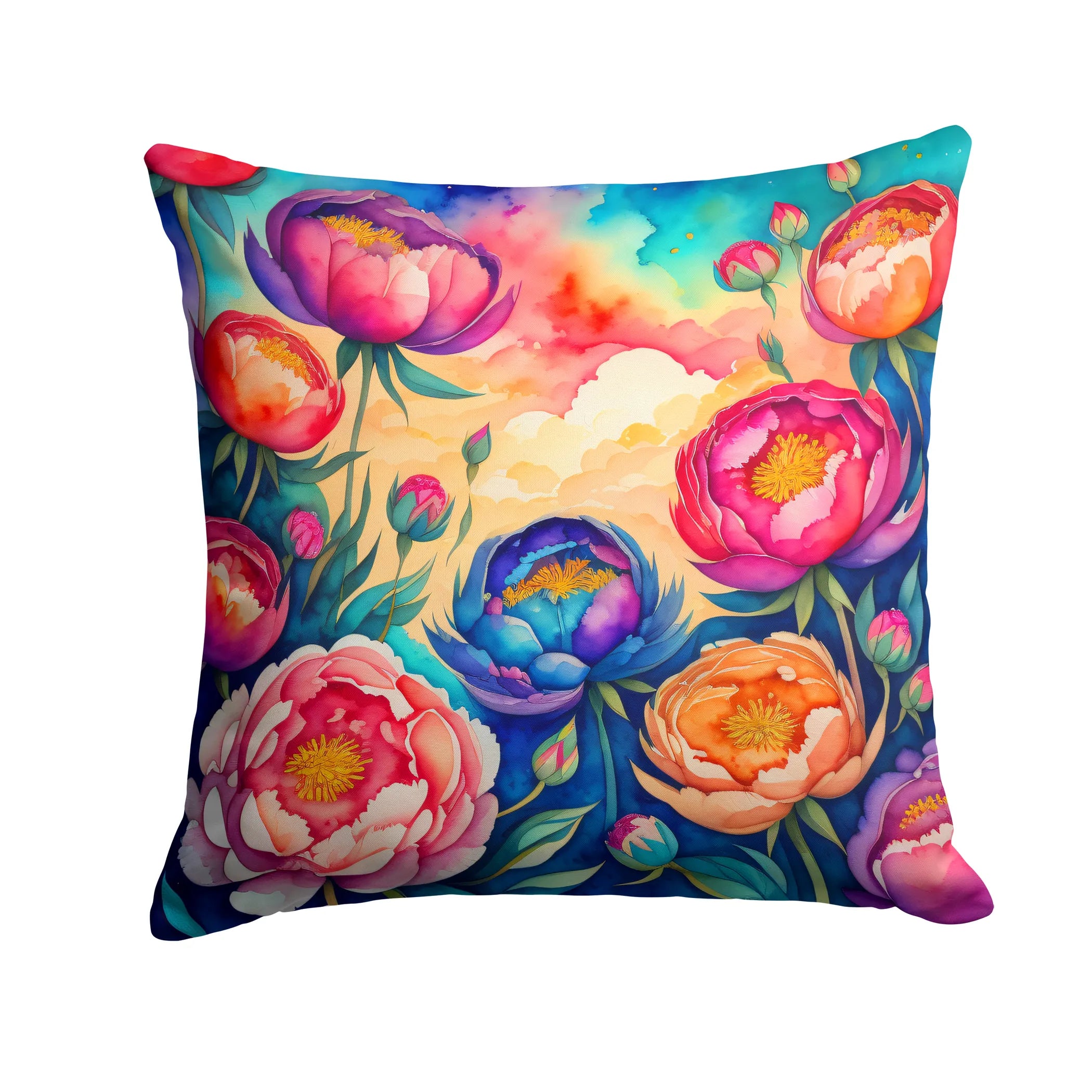 Colorful Flowers Throw Pillow - Pack Of: 1 | Collection name: Colorful flowers