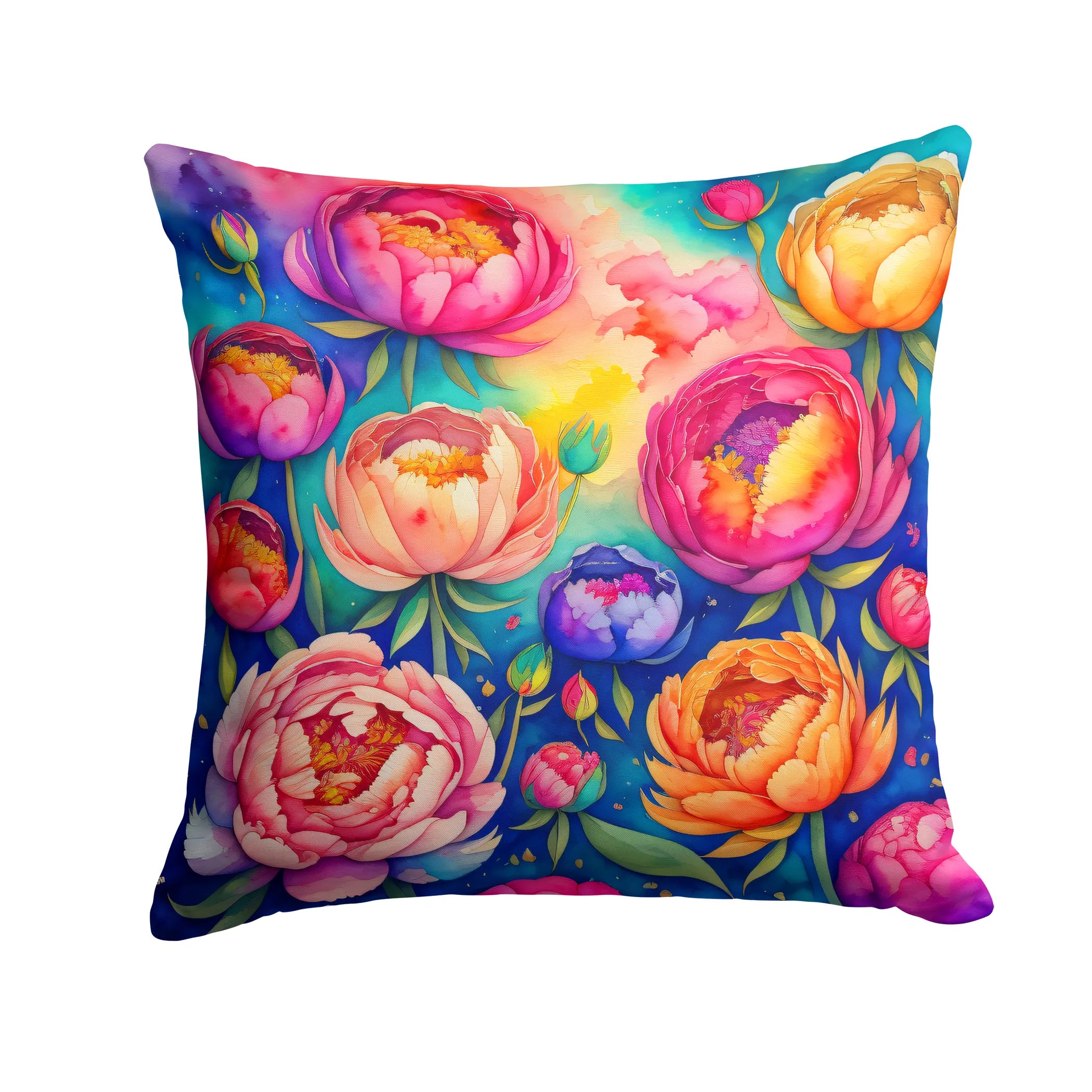 Colorful Flowers Throw Pillow - Pack Of: 1 | Collection name: Colorful flowers