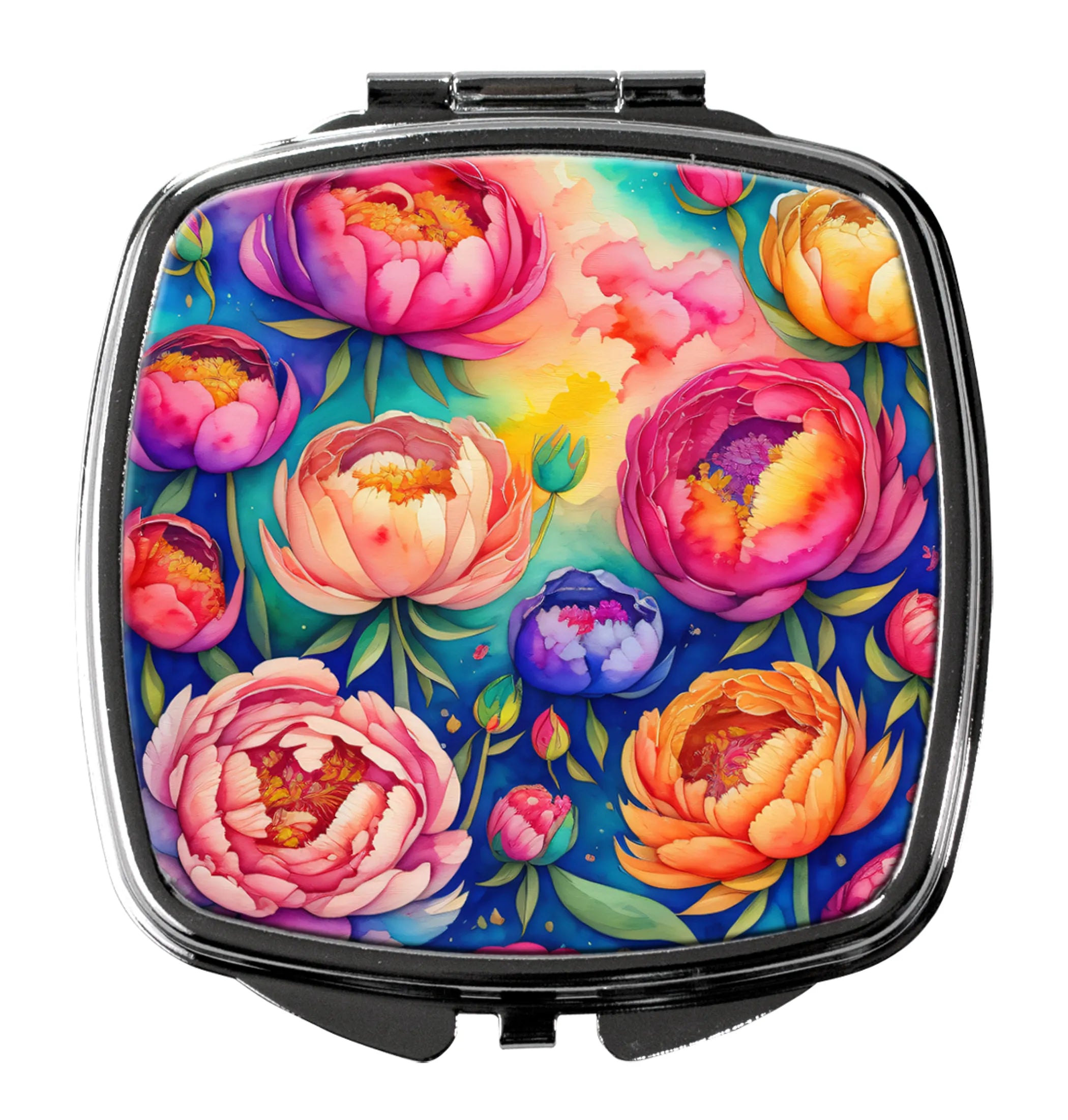 Colorful Flowers Compact Mirror - Pack Of: 1 | Collection name: Colorful flowers